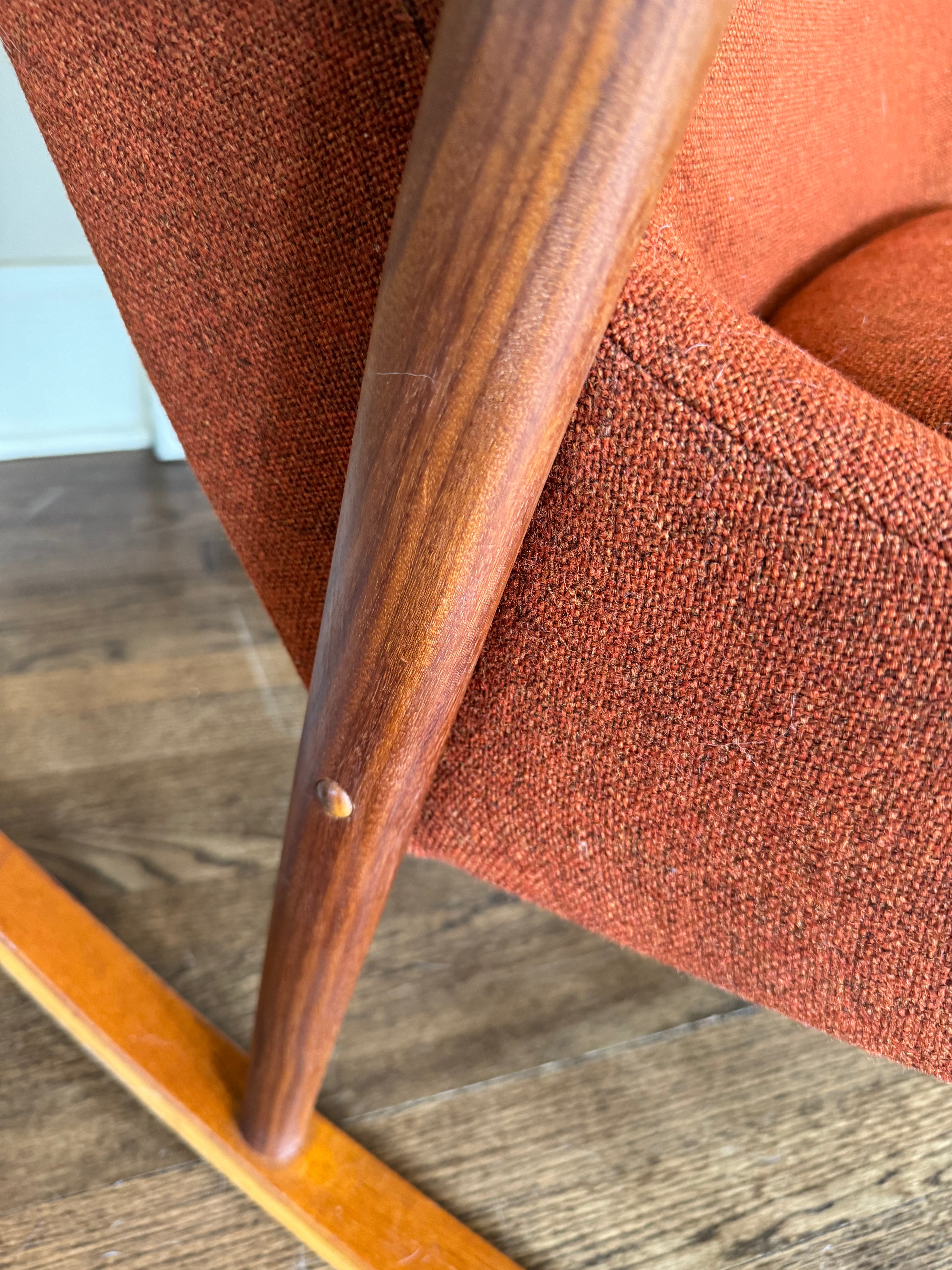 Mid Century vintage teak rocking chair by Ingmar Relling.