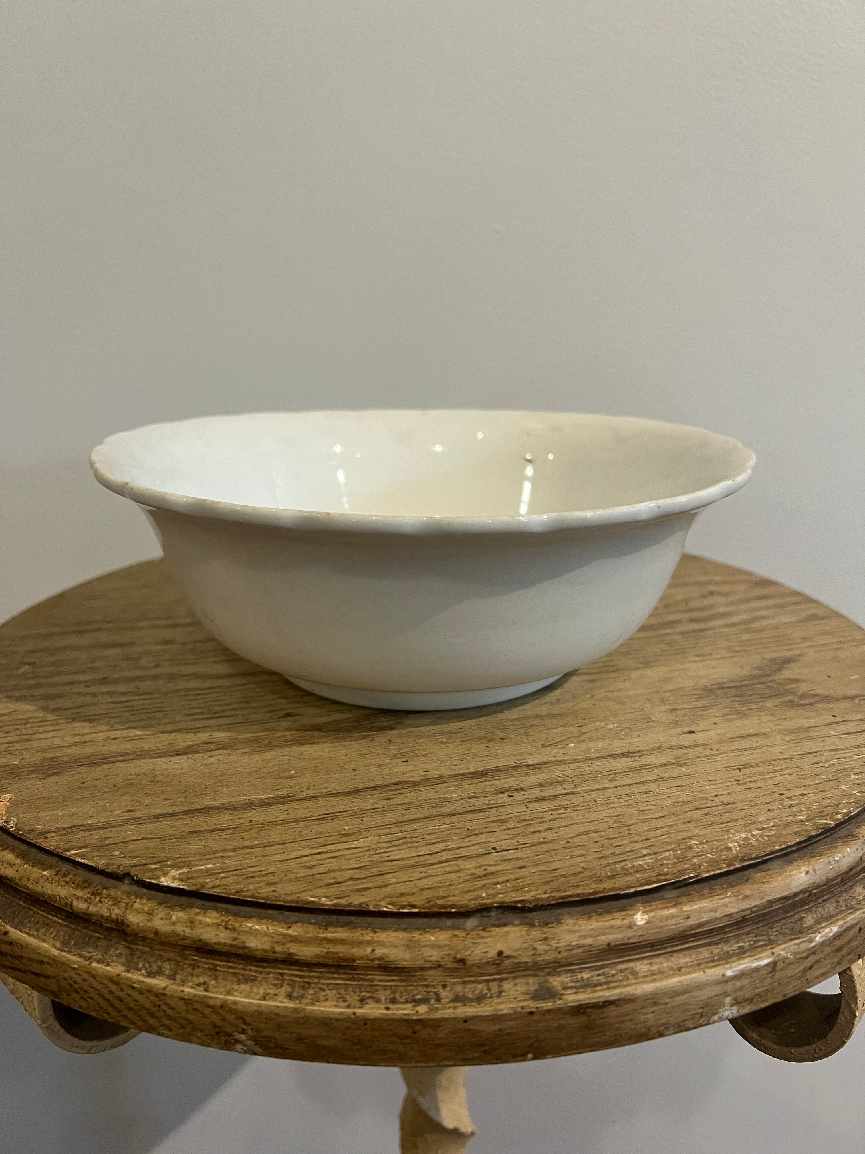 Vintage Scalloped Ceramic Bowl