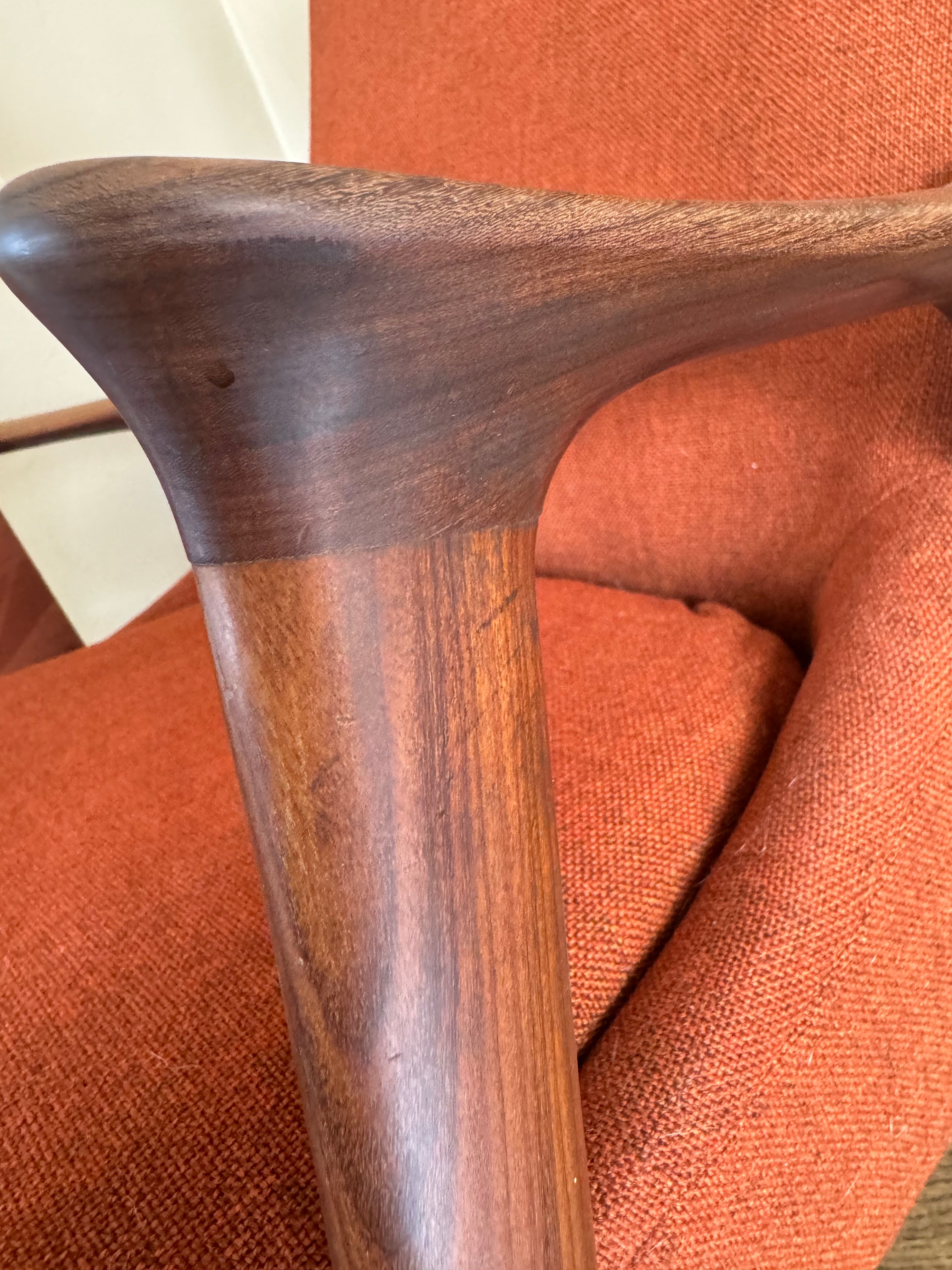 Mid Century vintage teak rocking chair by Ingmar Relling.