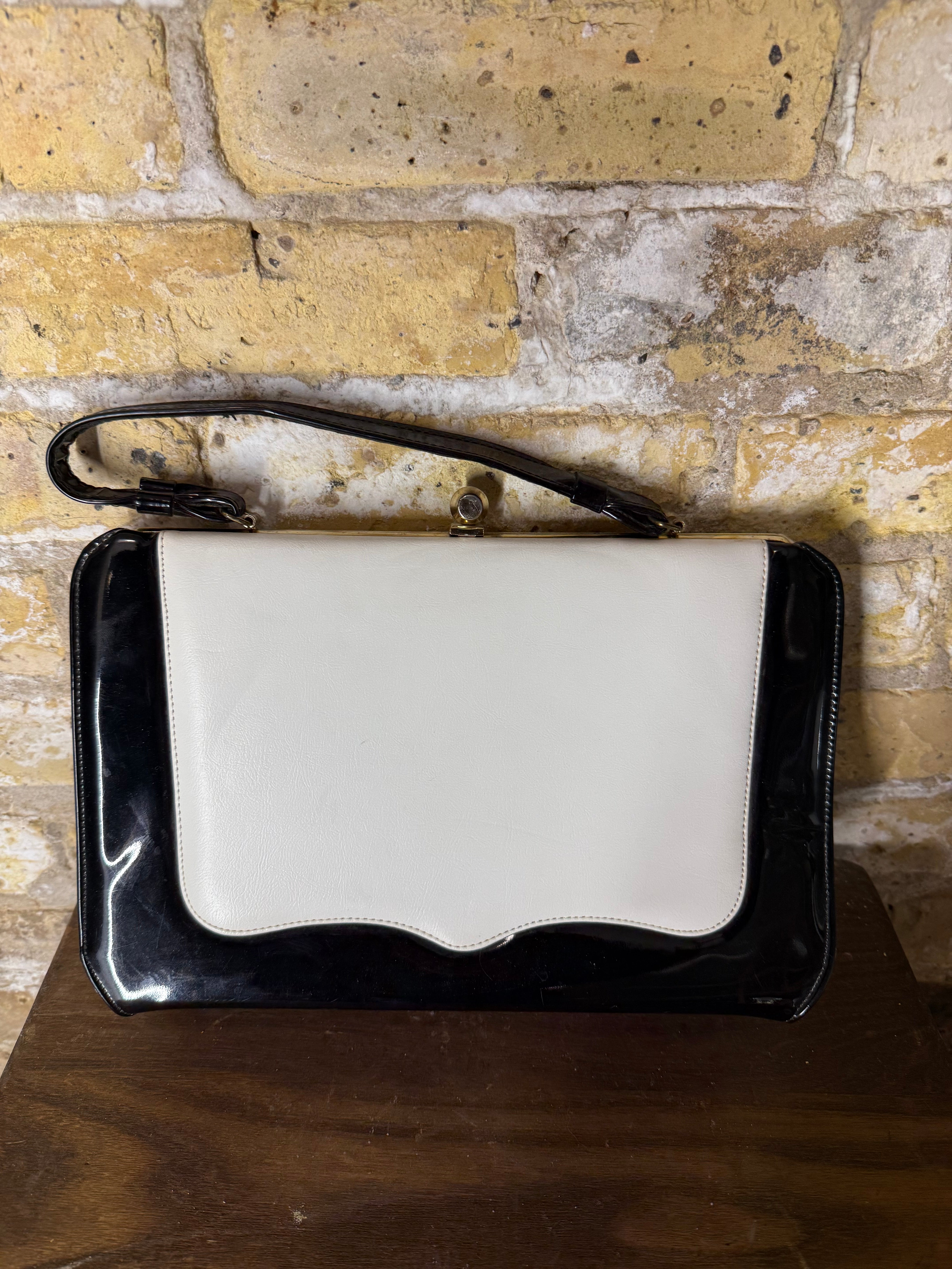 MCM Patent Leather Black + White Purse