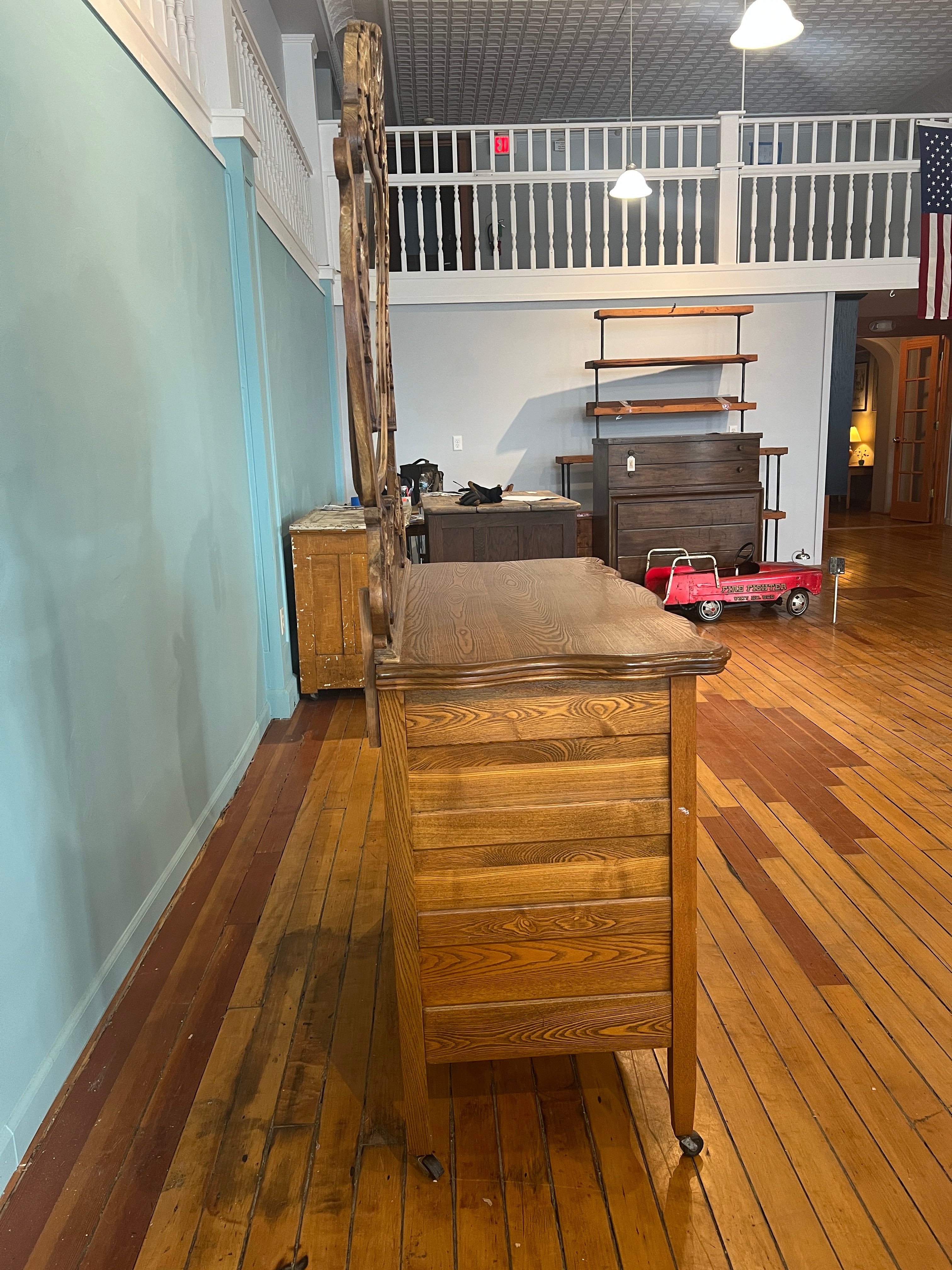 Pristine Antique Coye Furniture Co. Serpentine Dresser