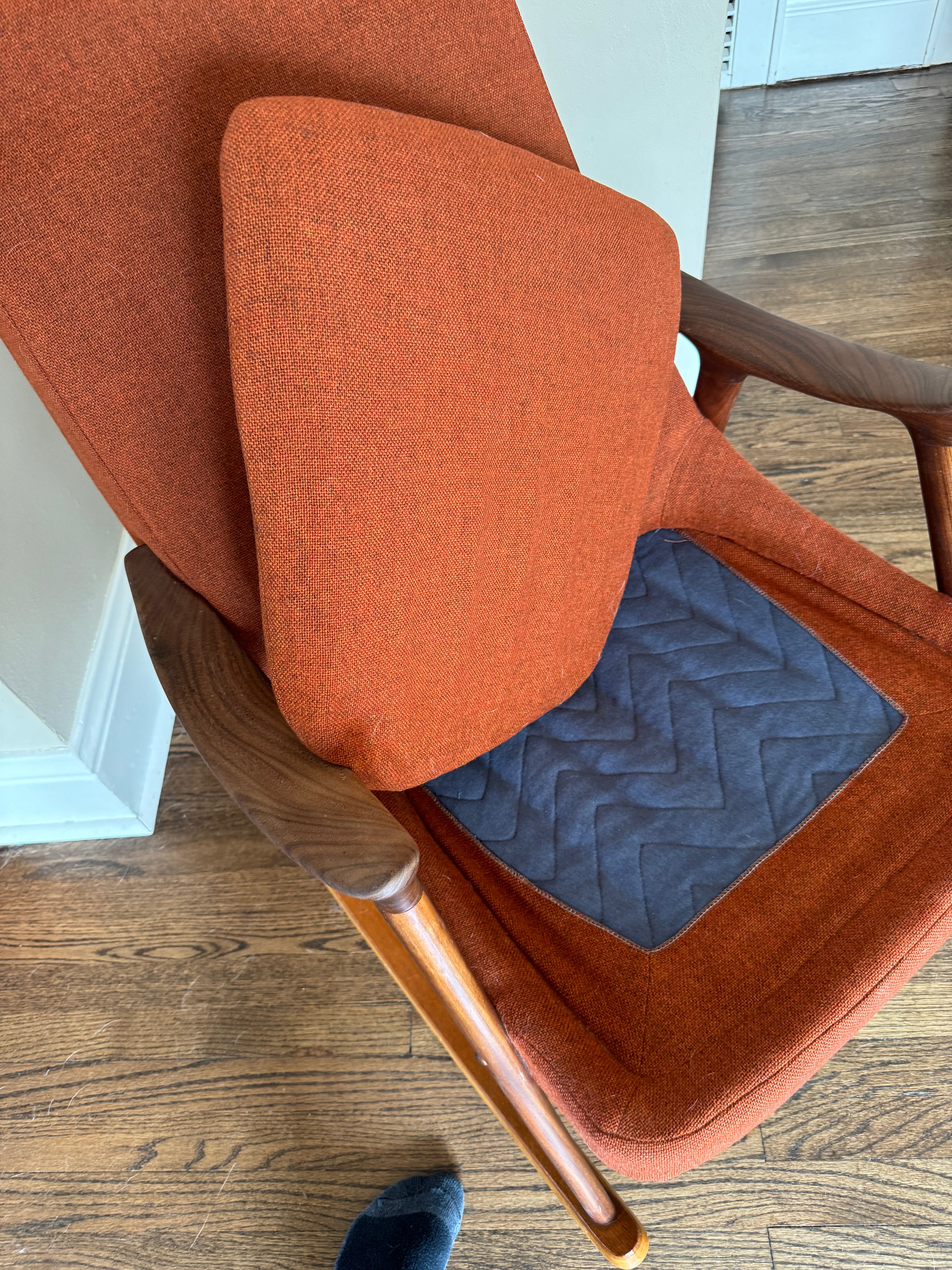 Mid Century vintage teak rocking chair by Ingmar Relling.