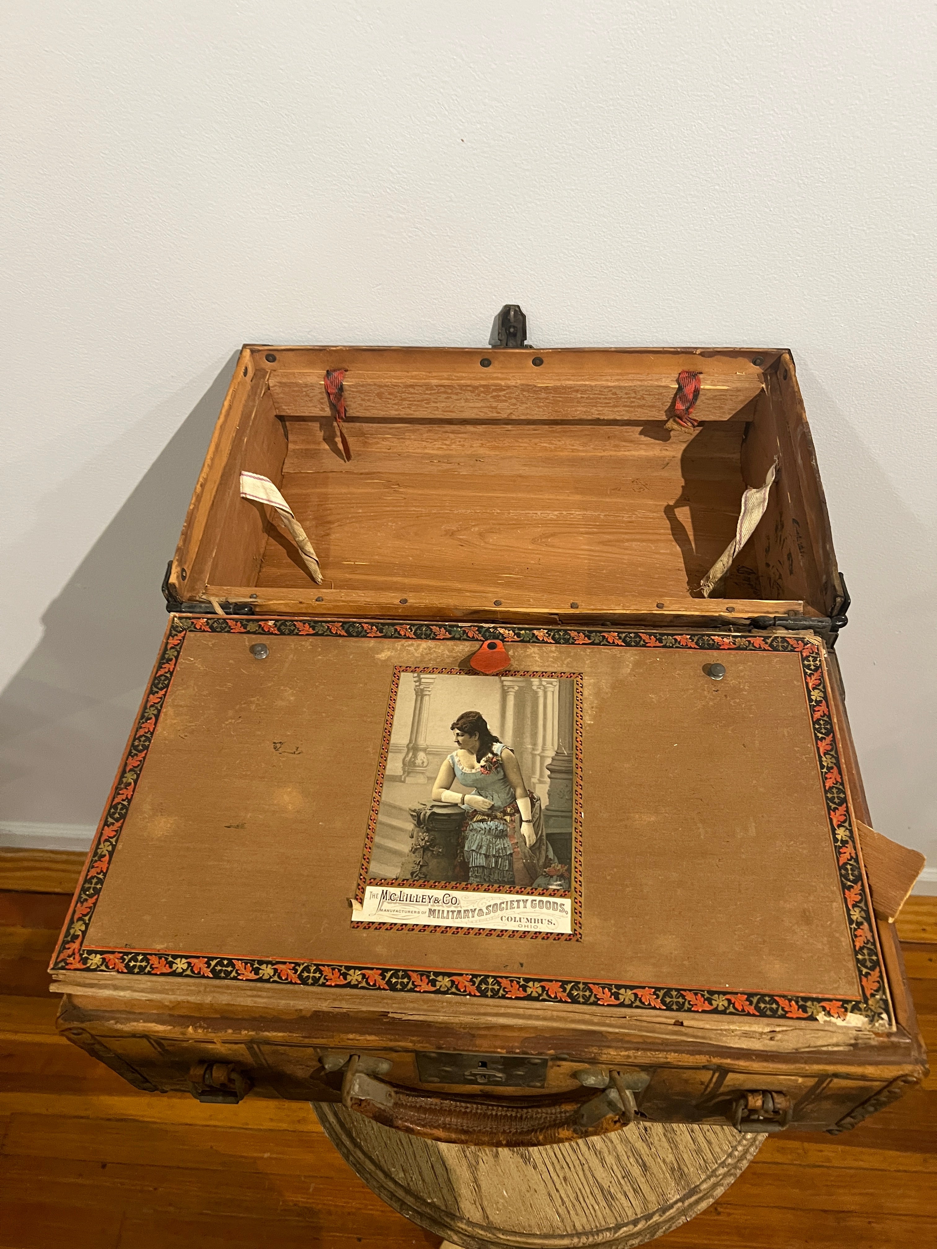 1800's Leather Train Trunk
