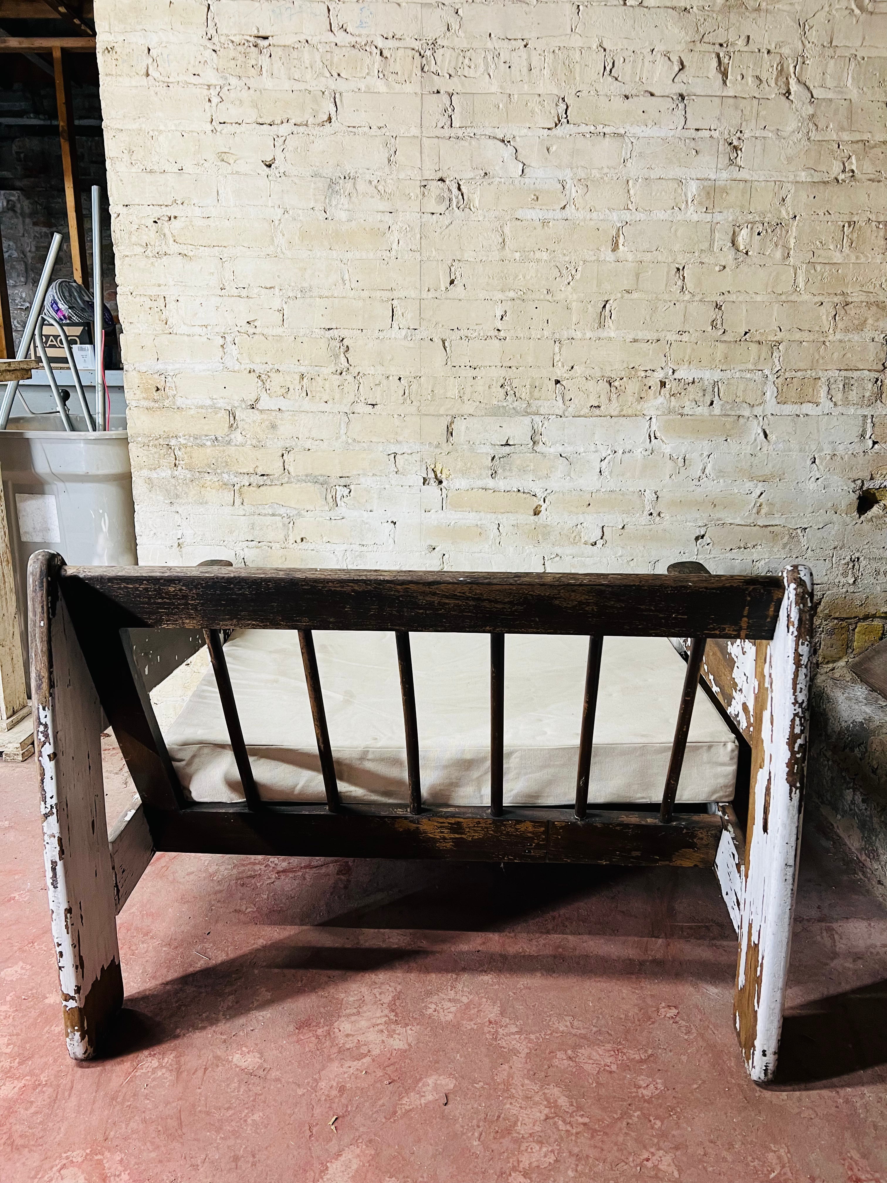 Vintage Rustic Carved Bench/Settee