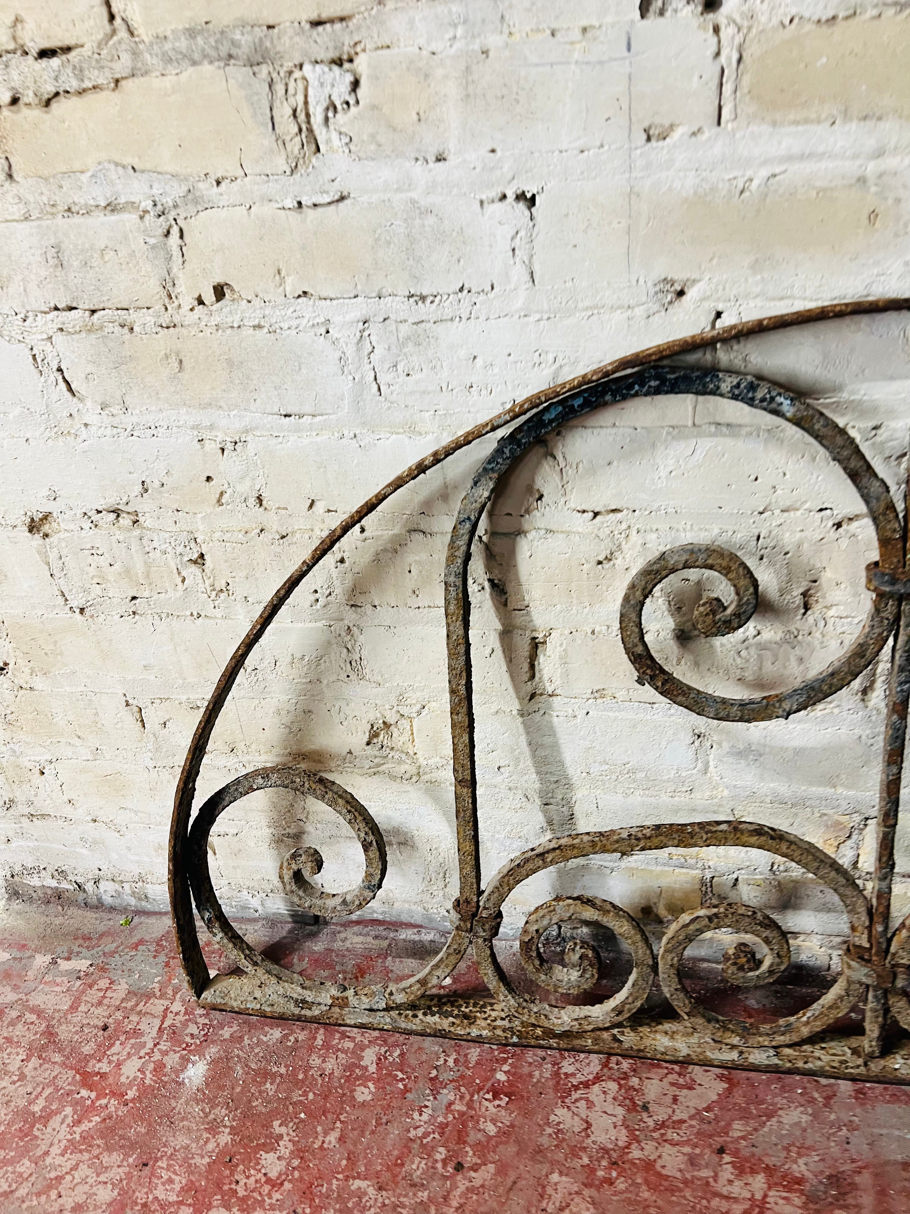 French Colonial Wrought Iron Arched Transom