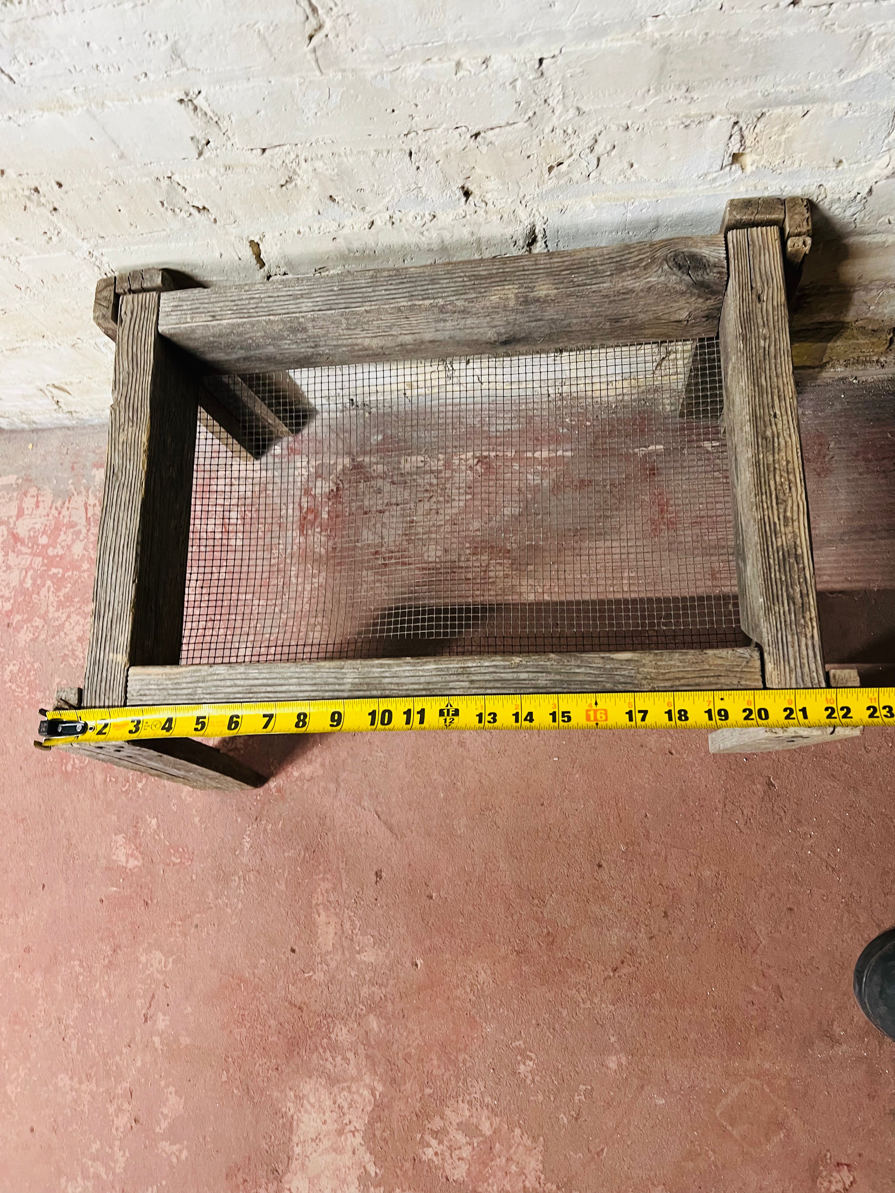 Vintage Wood Wire Mesh Sieve