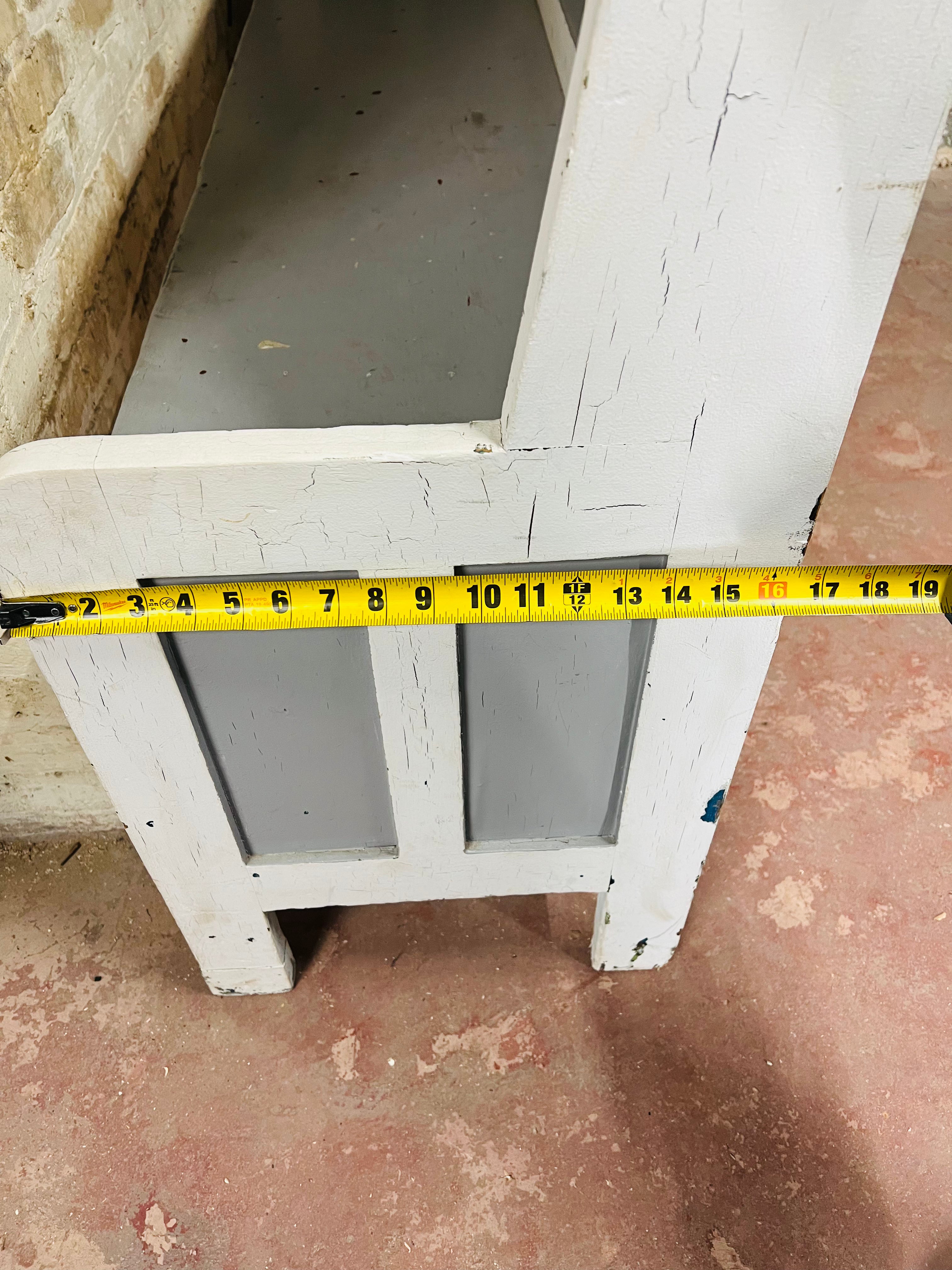 Vintage wooden Diner Bench With Coat Hooks.