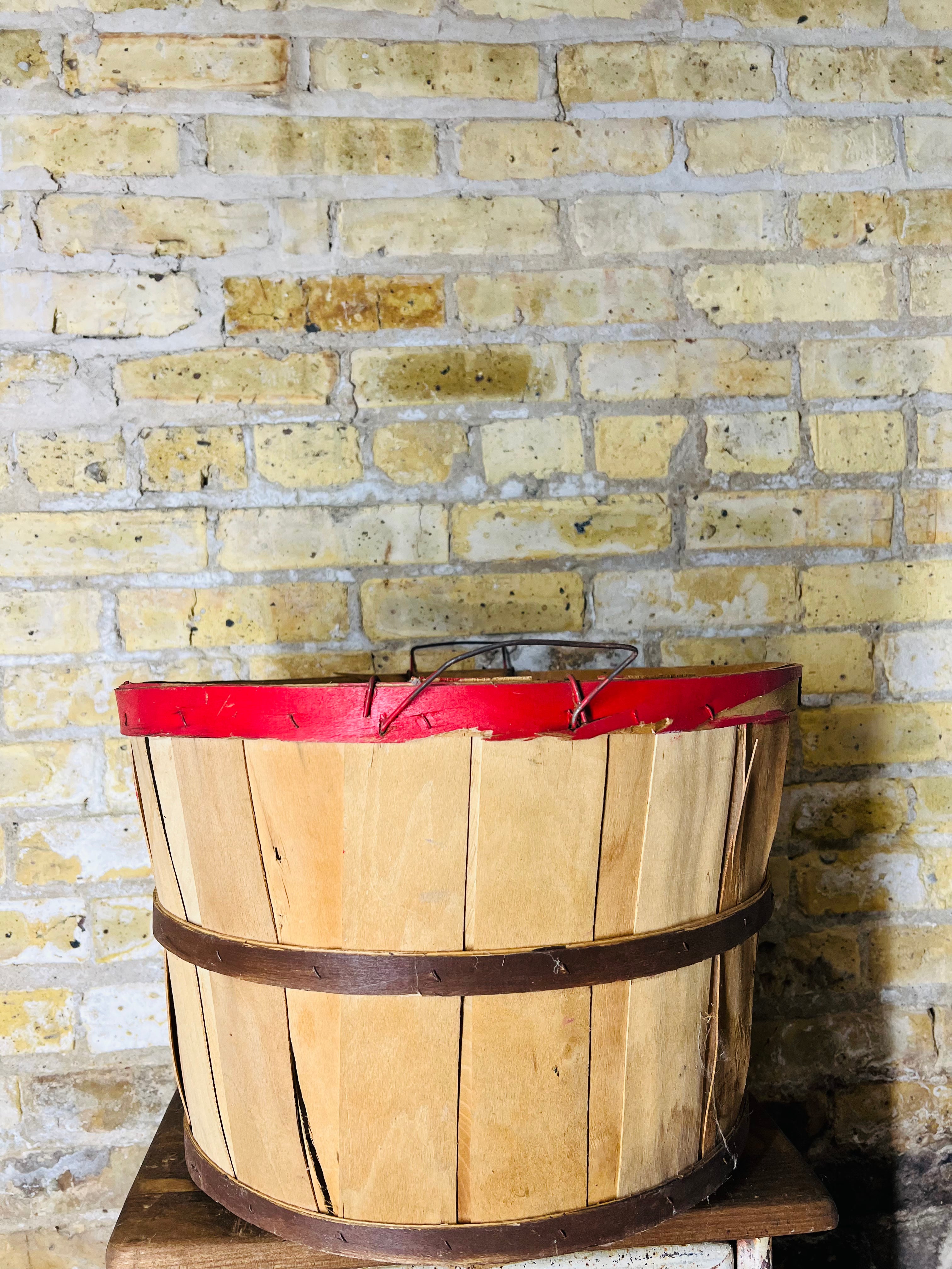 Vintage Wooden Apple Orchard Bushel