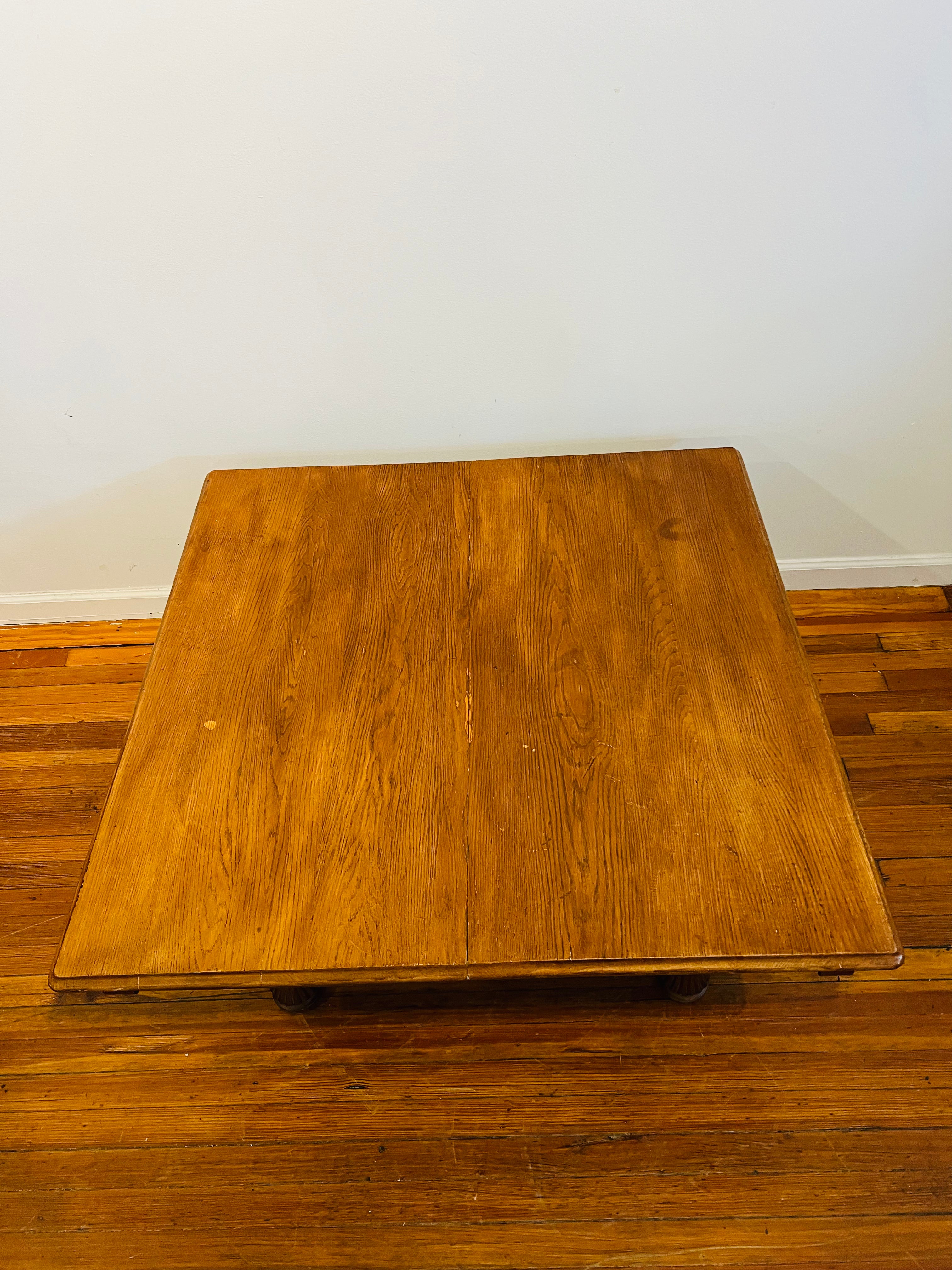 Vintage Oak Square Coffee Table