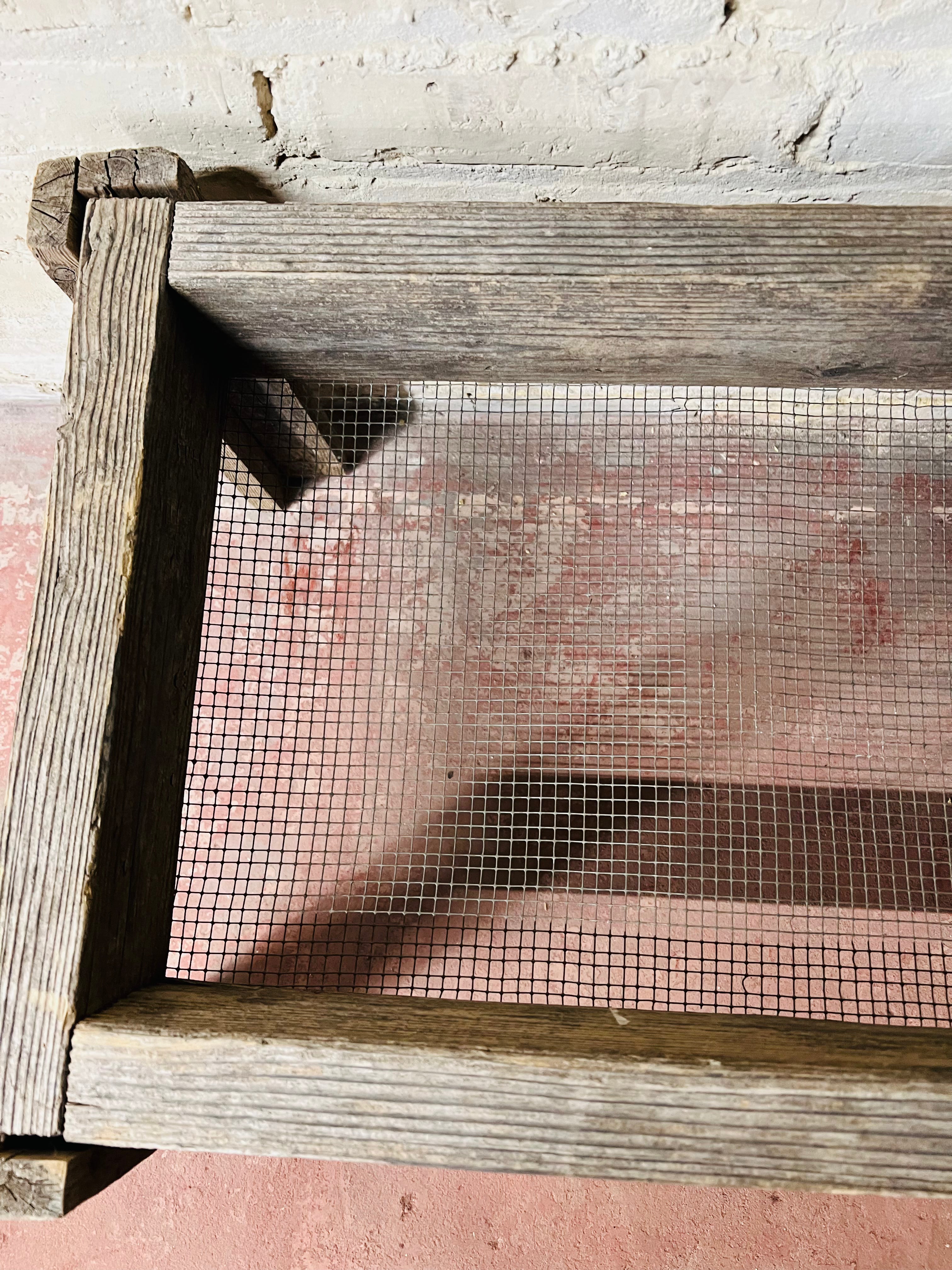 Vintage Wood Wire Mesh Sieve