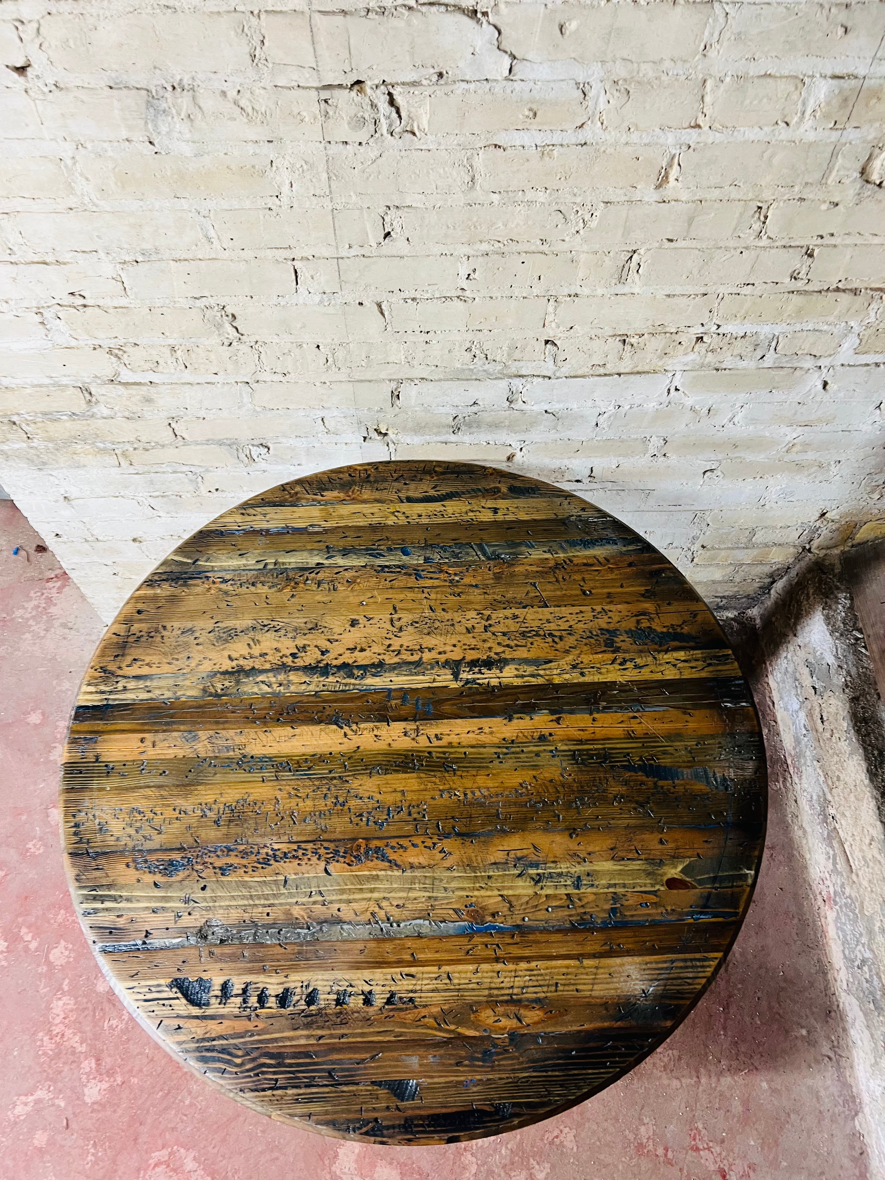 Reclaimed Pedestal Table