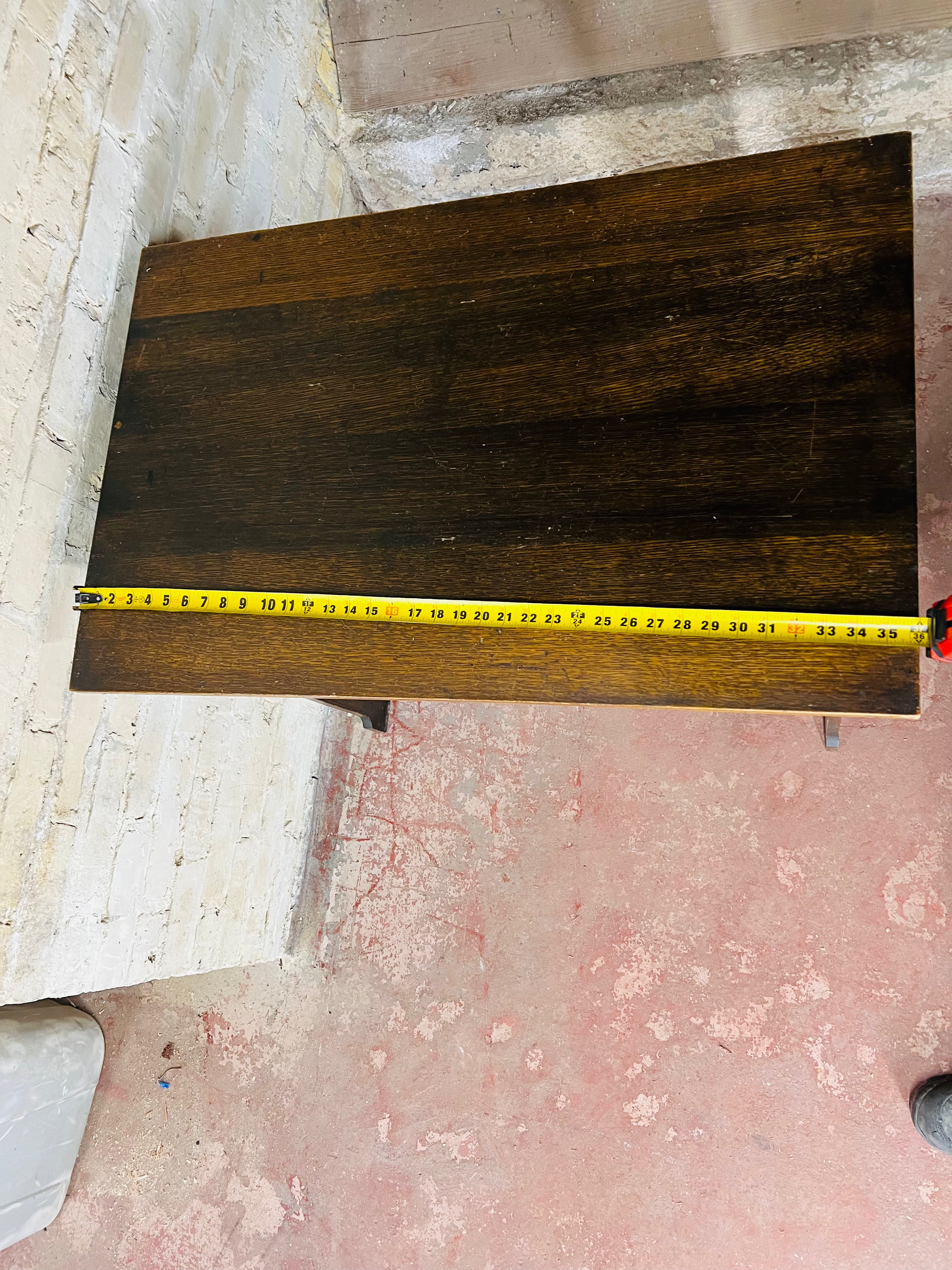 Antique Vintage Oak Mission Library Table