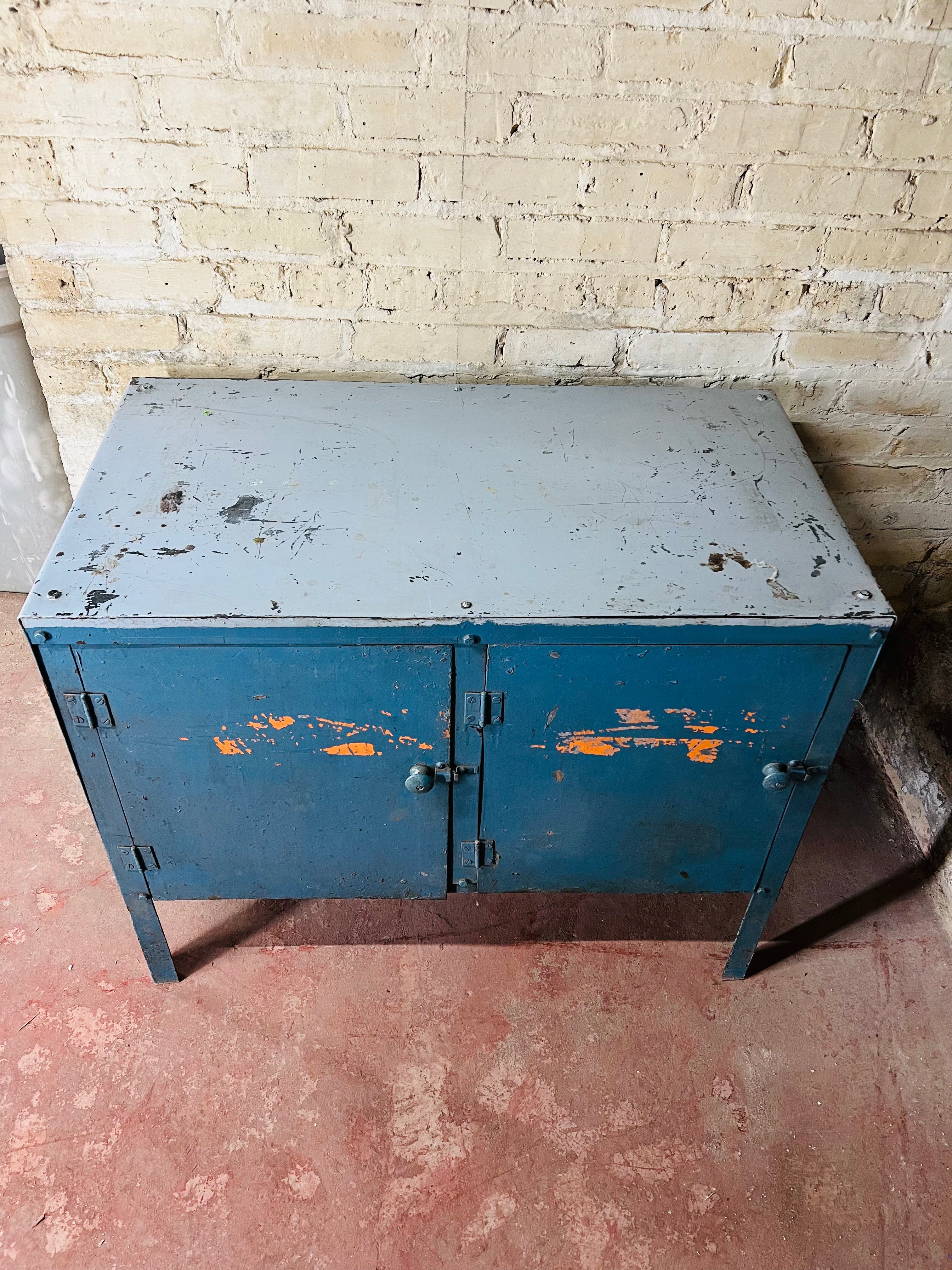 Vintage Metal Tool Storage Cabinet