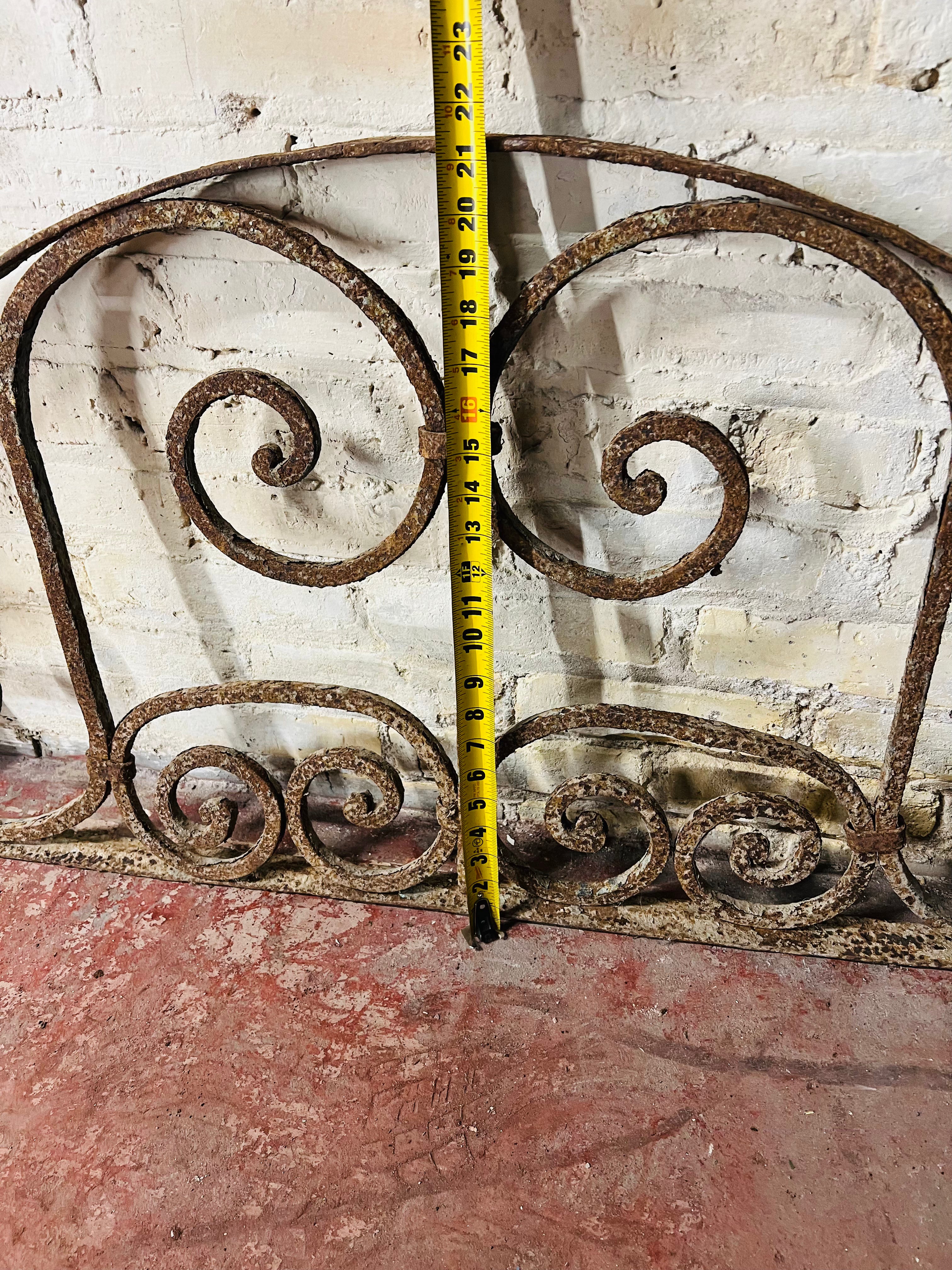 French Colonial Wrought Iron Arched Transom