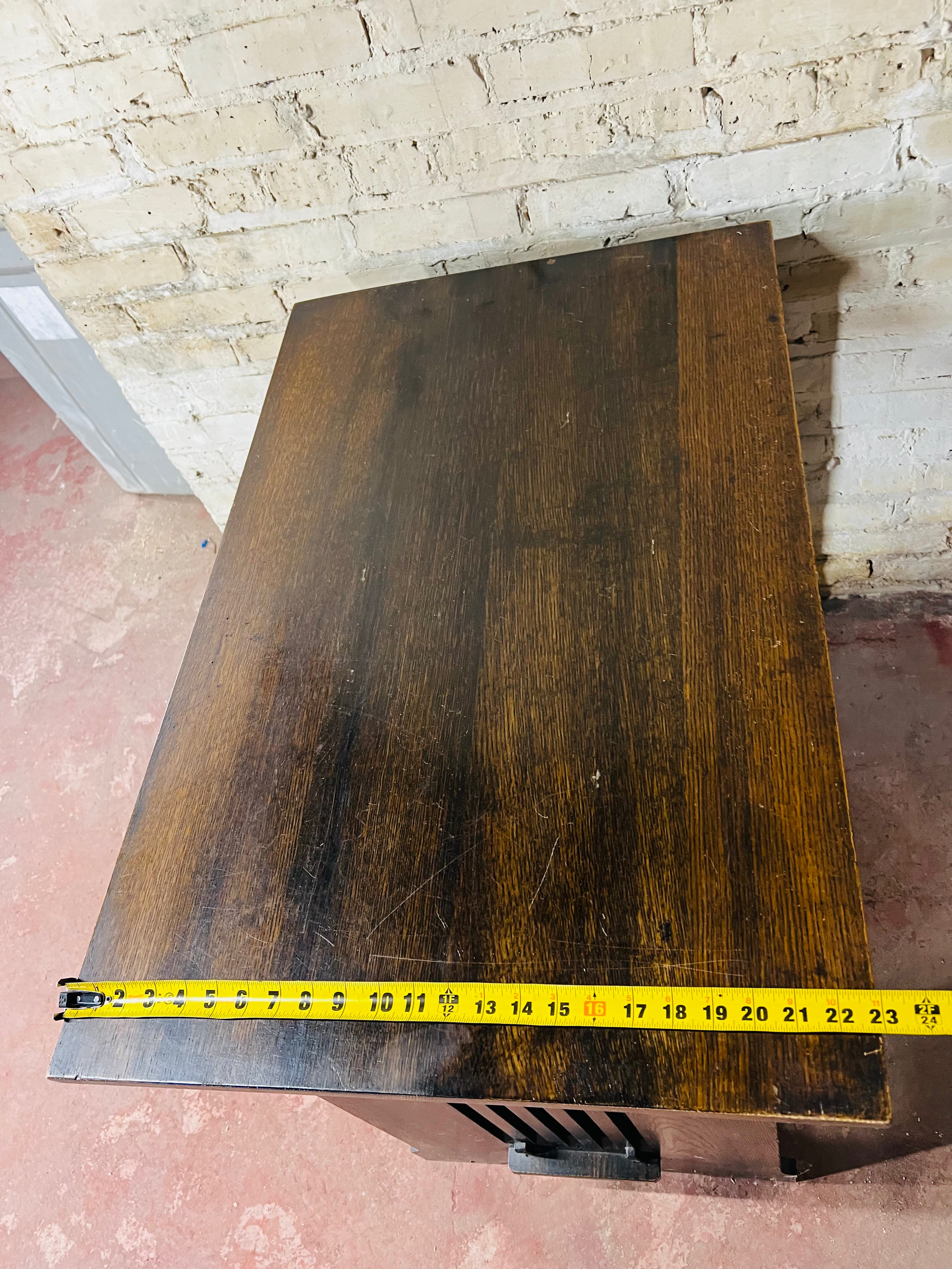 Antique Vintage Oak Mission Library Table