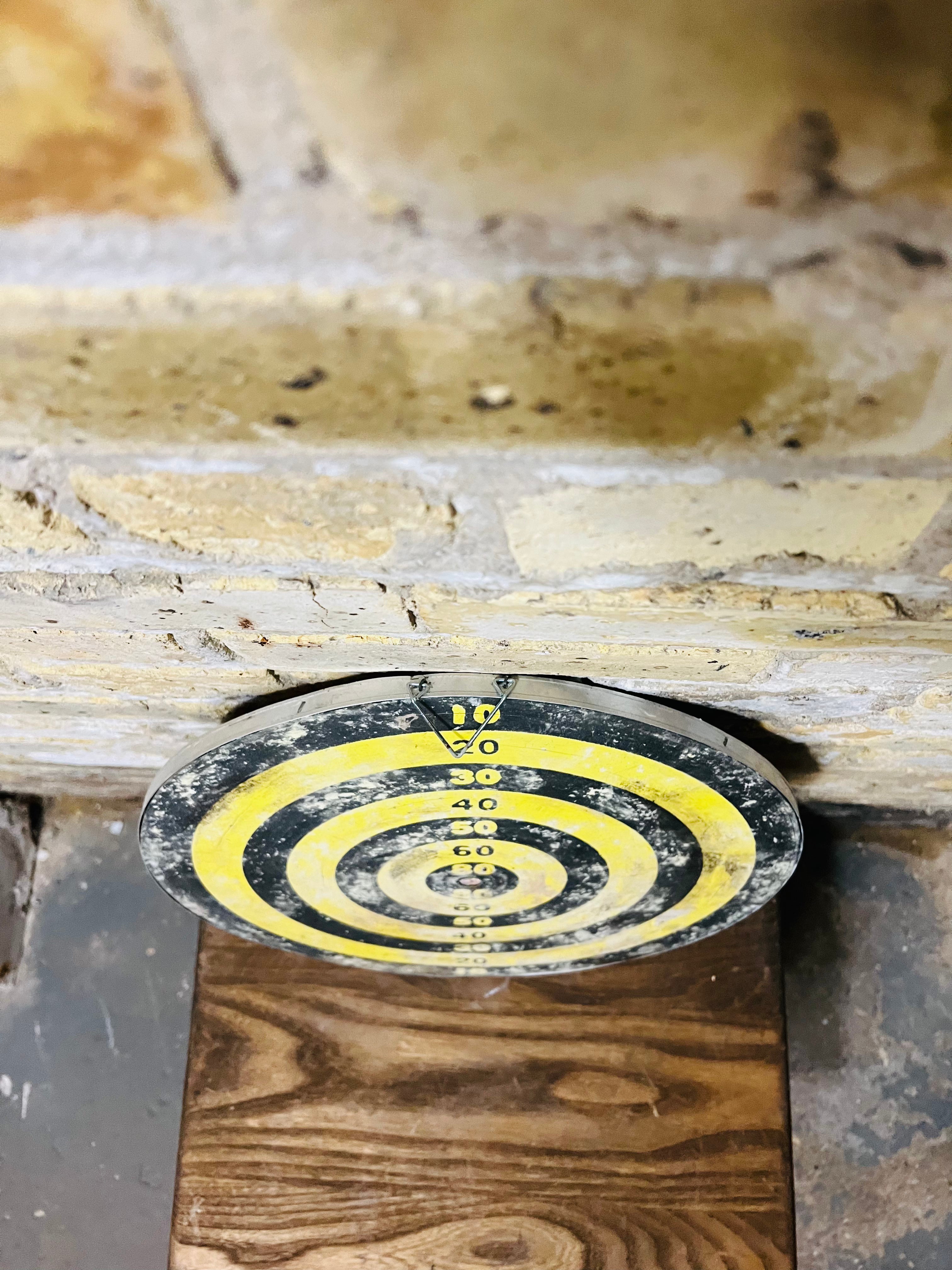 Double sided vintage target and dartboard.