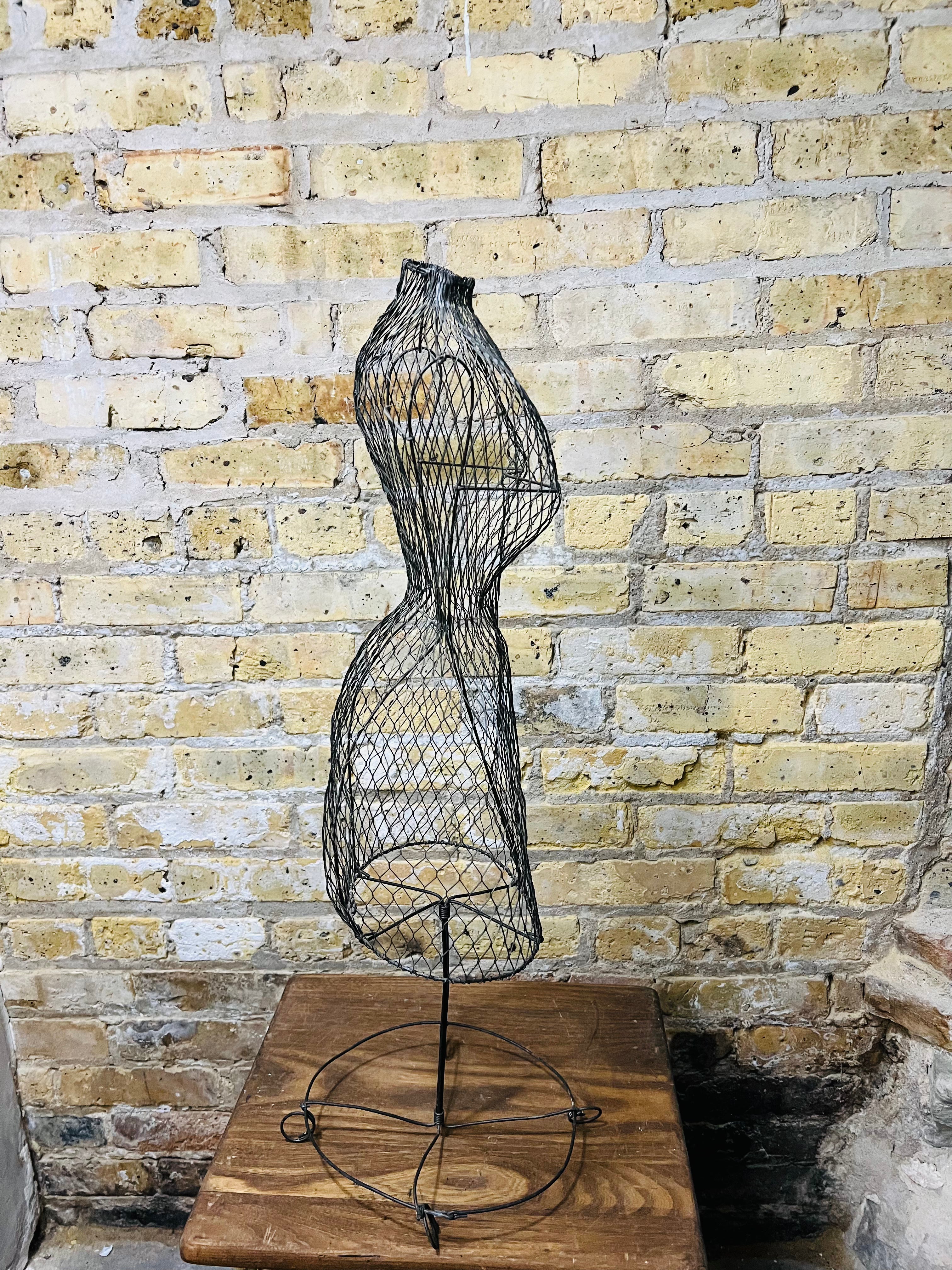 Vintage Early 1900's Metal Wire Dress Form Mannequin