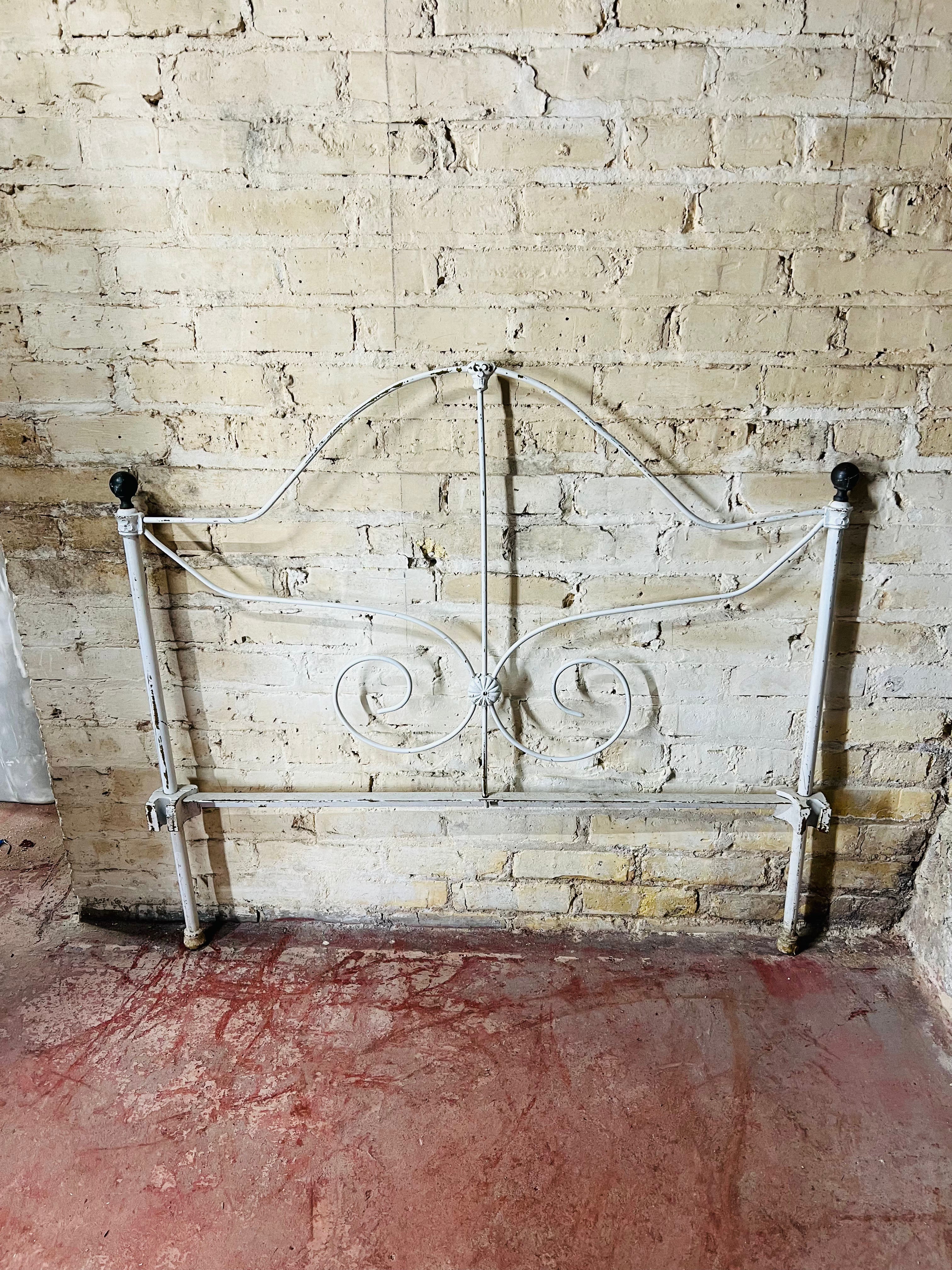 Twin White Metal Bed Frame