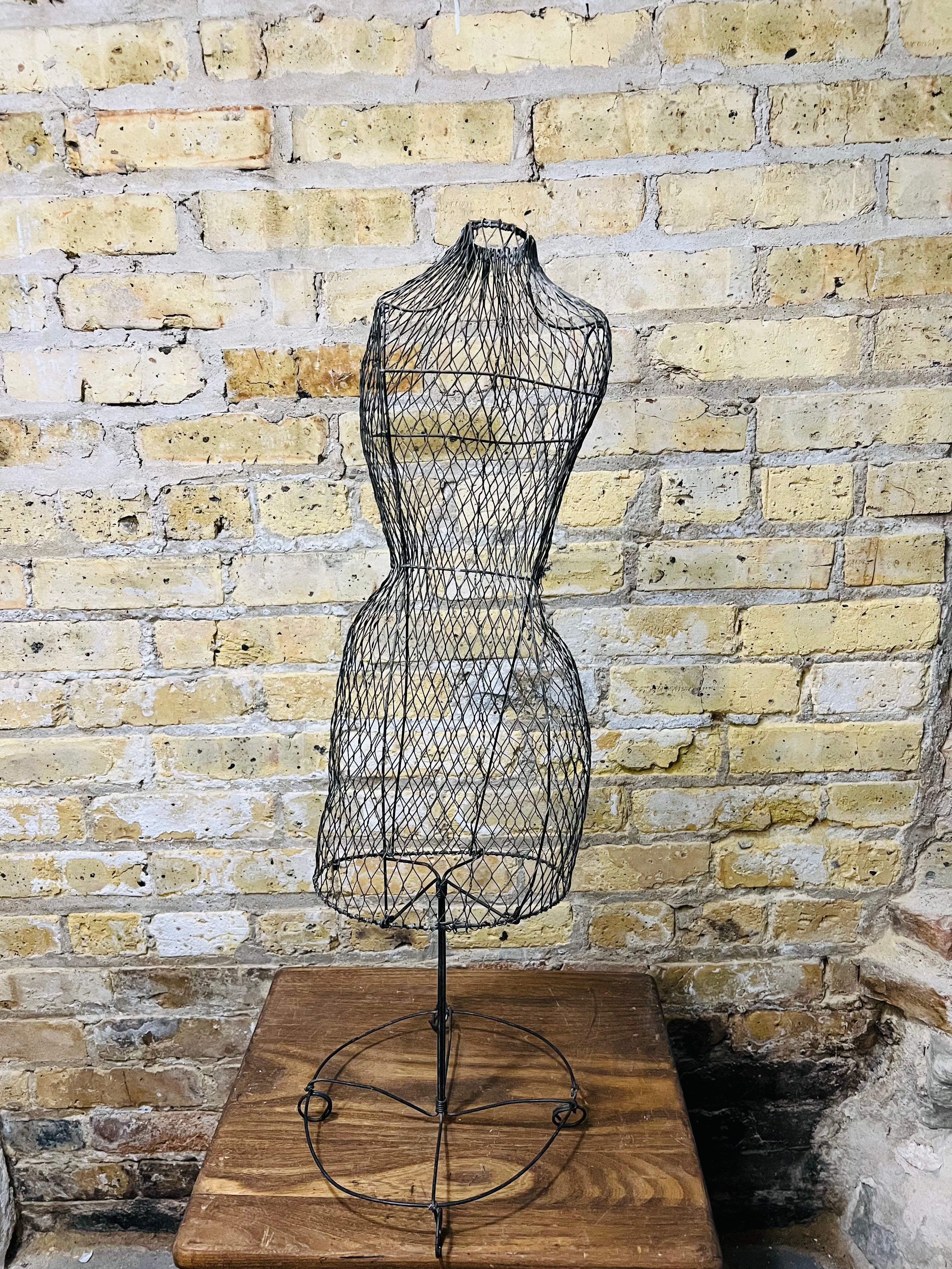 Vintage Early 1900's Metal Wire Dress Form Mannequin