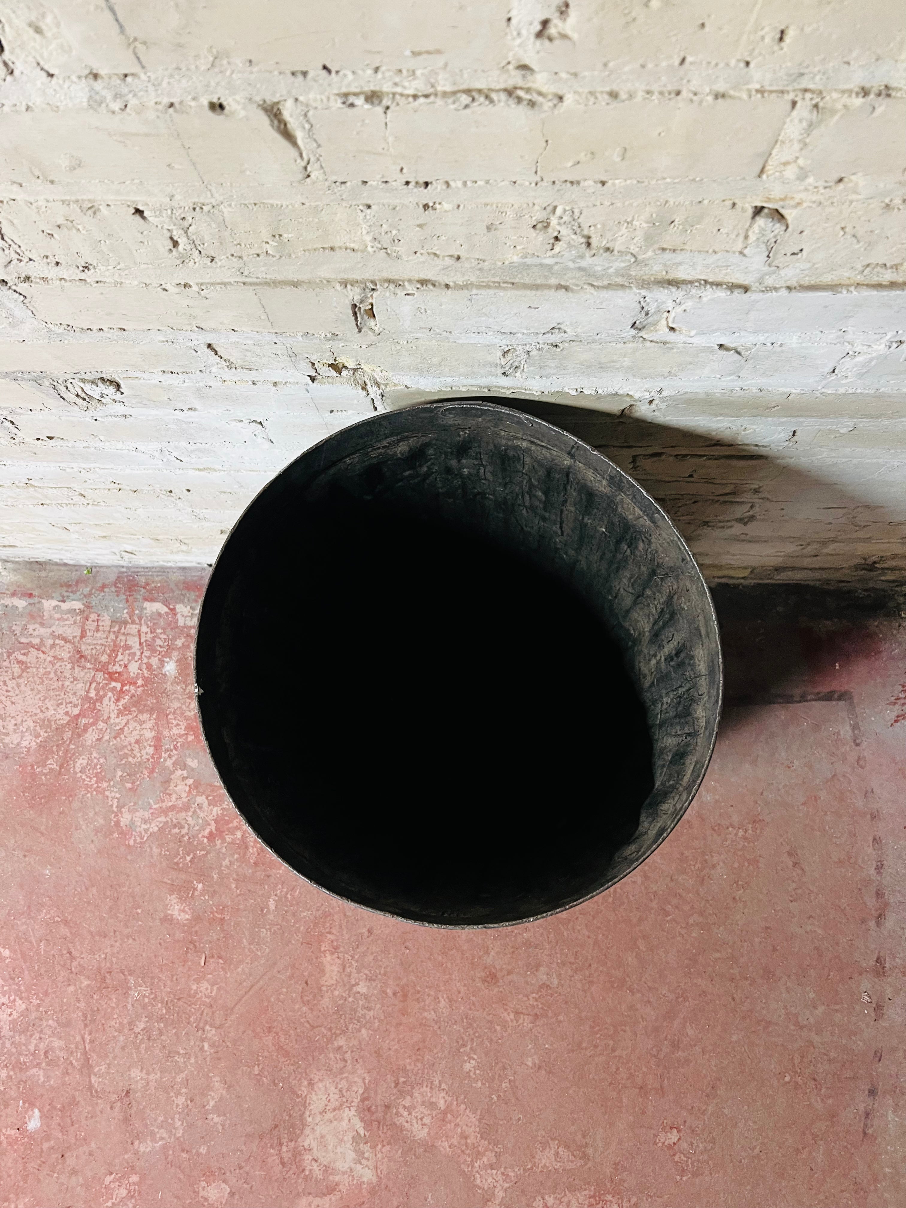 Vintage Galvanized Steel Trash Can