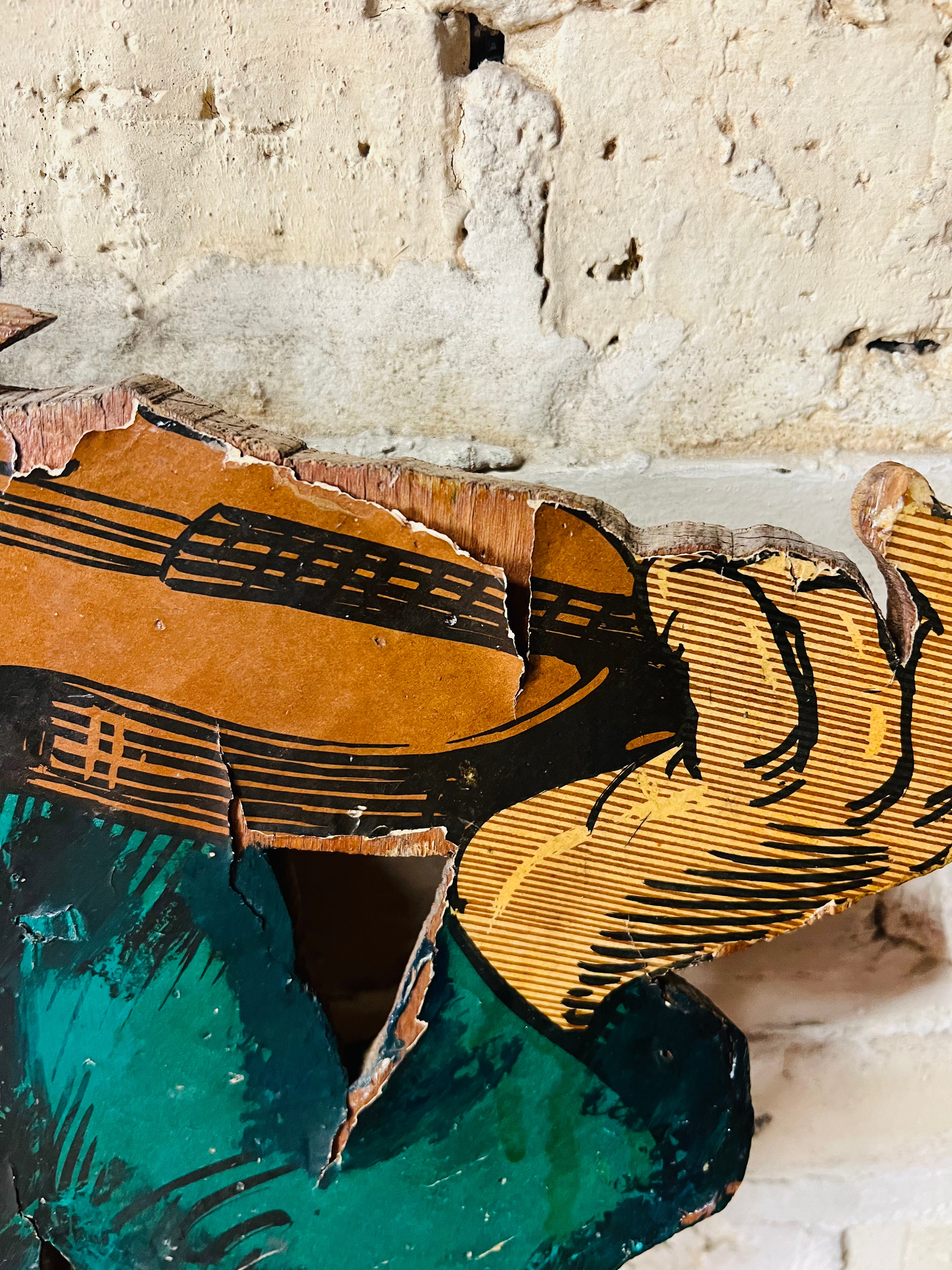 Vintage Wood Caroler Playing Violin - Man