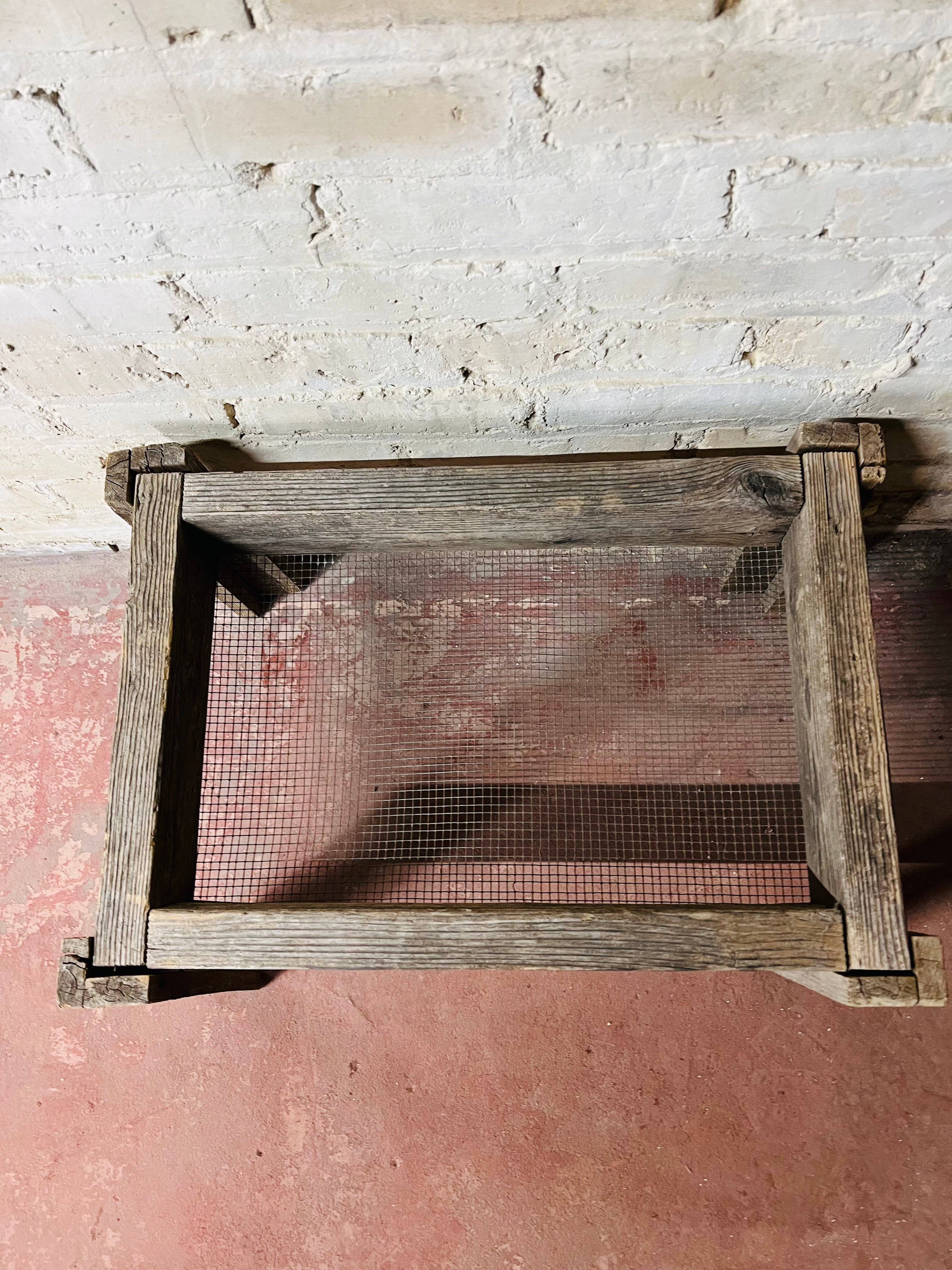 Vintage Wood Wire Mesh Sieve