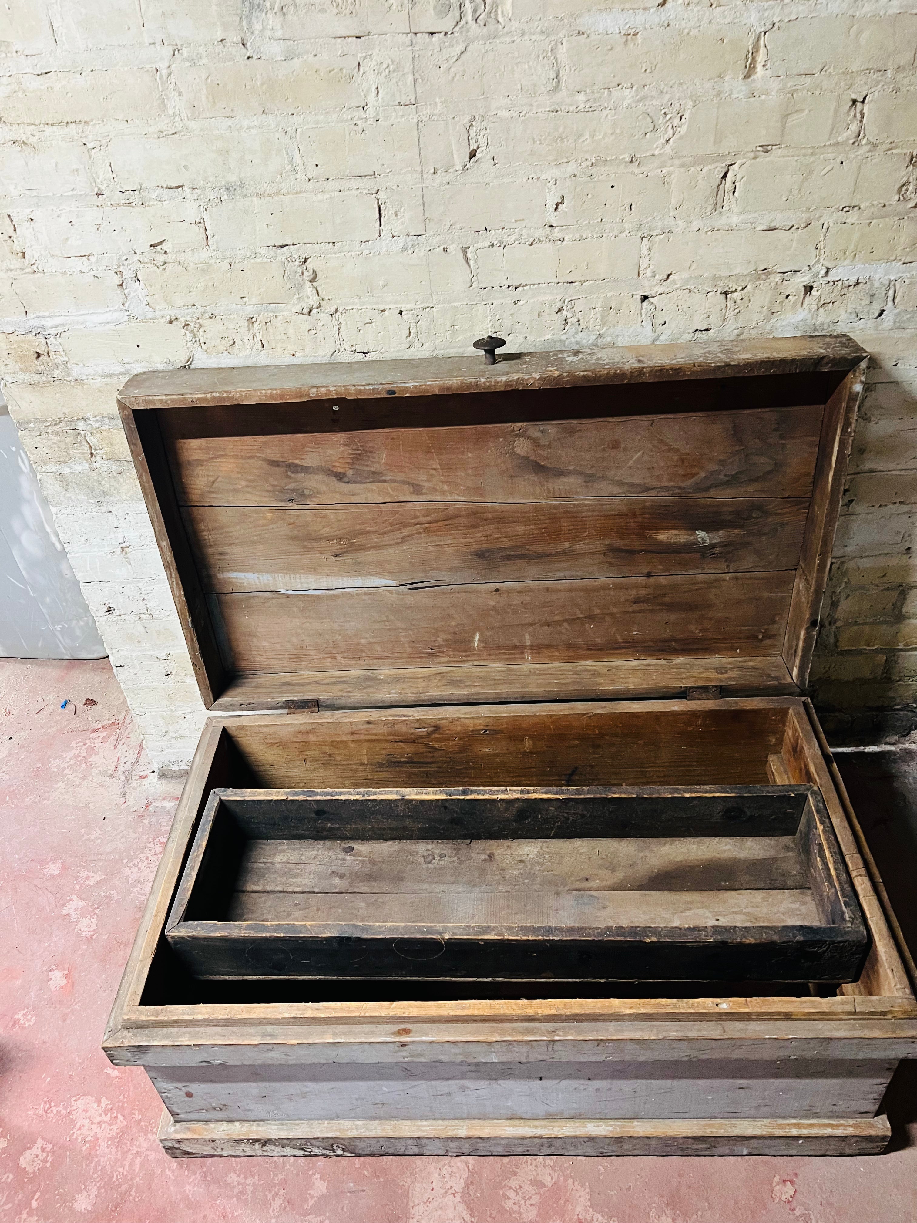 Antique Country Painted Blanket Chest