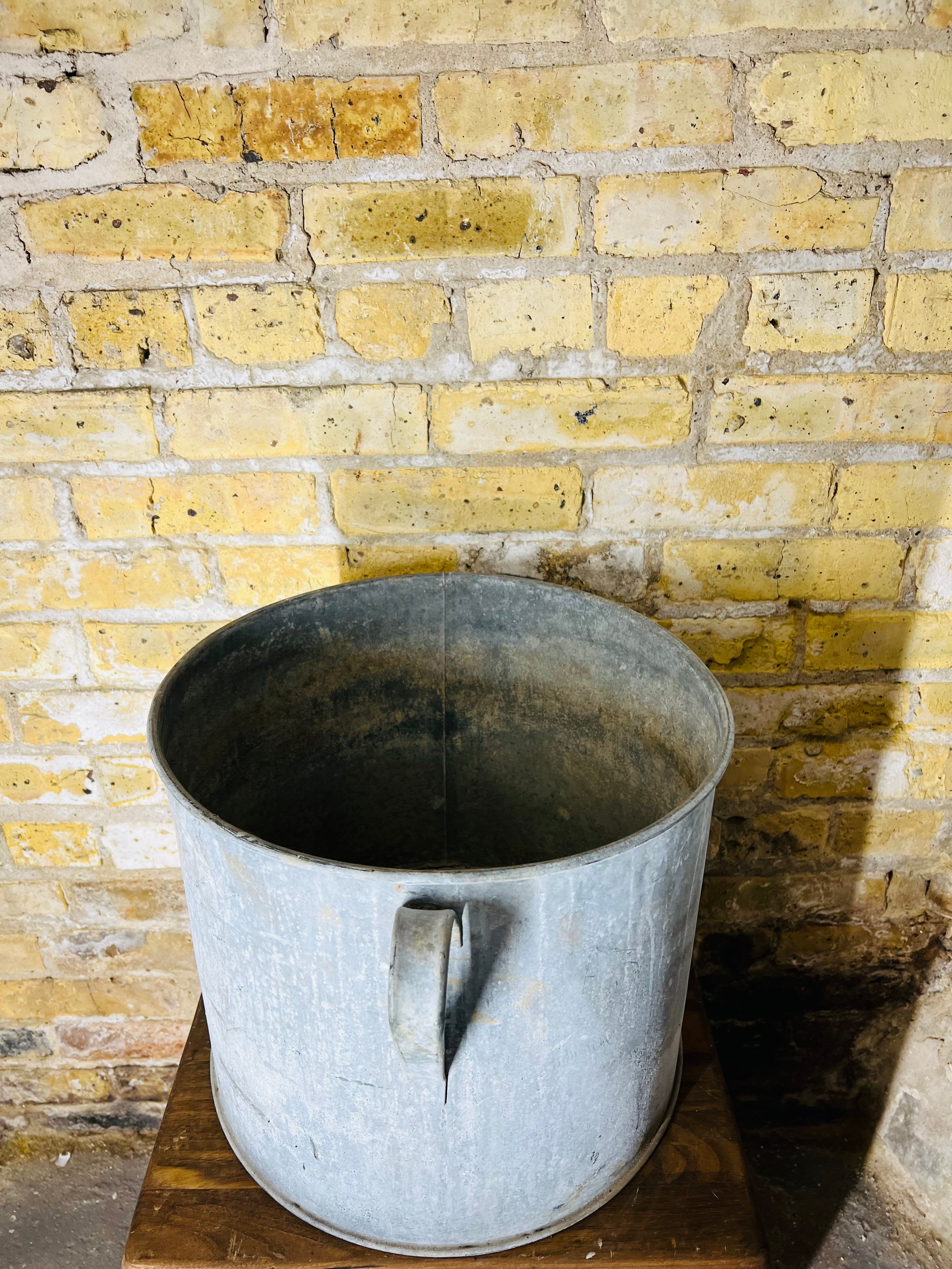 Vintage Galvanized Metal Planter