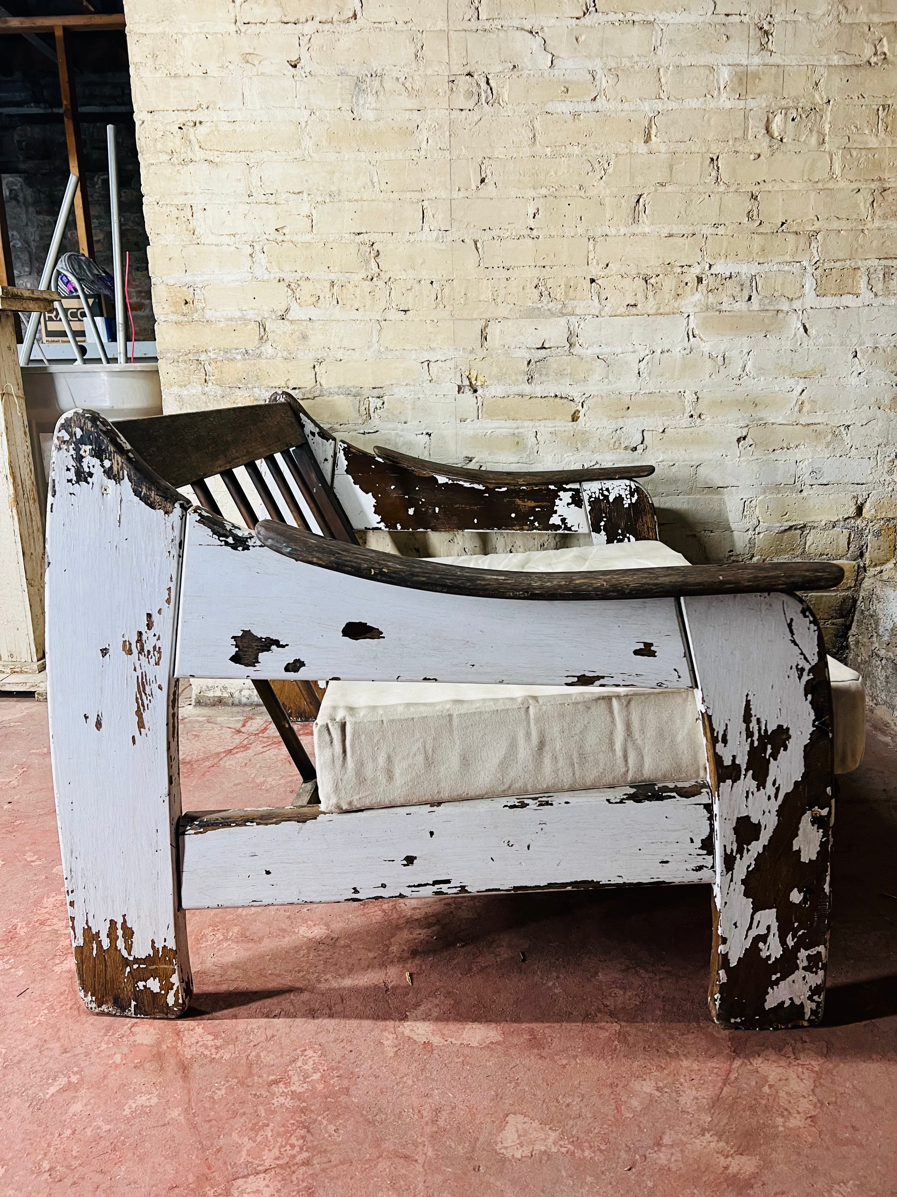 Vintage Rustic Carved Bench/Settee