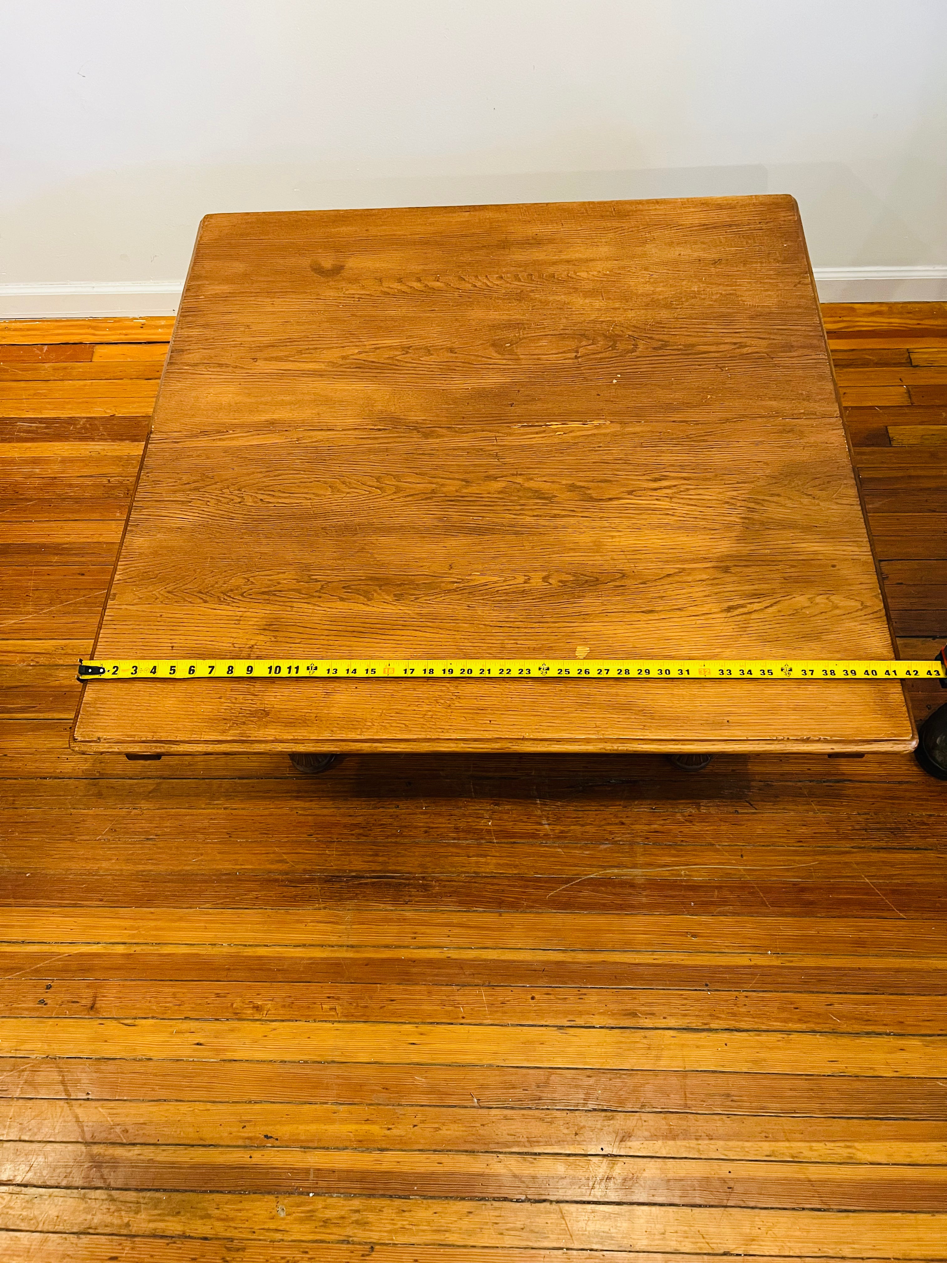 Vintage Oak Square Coffee Table