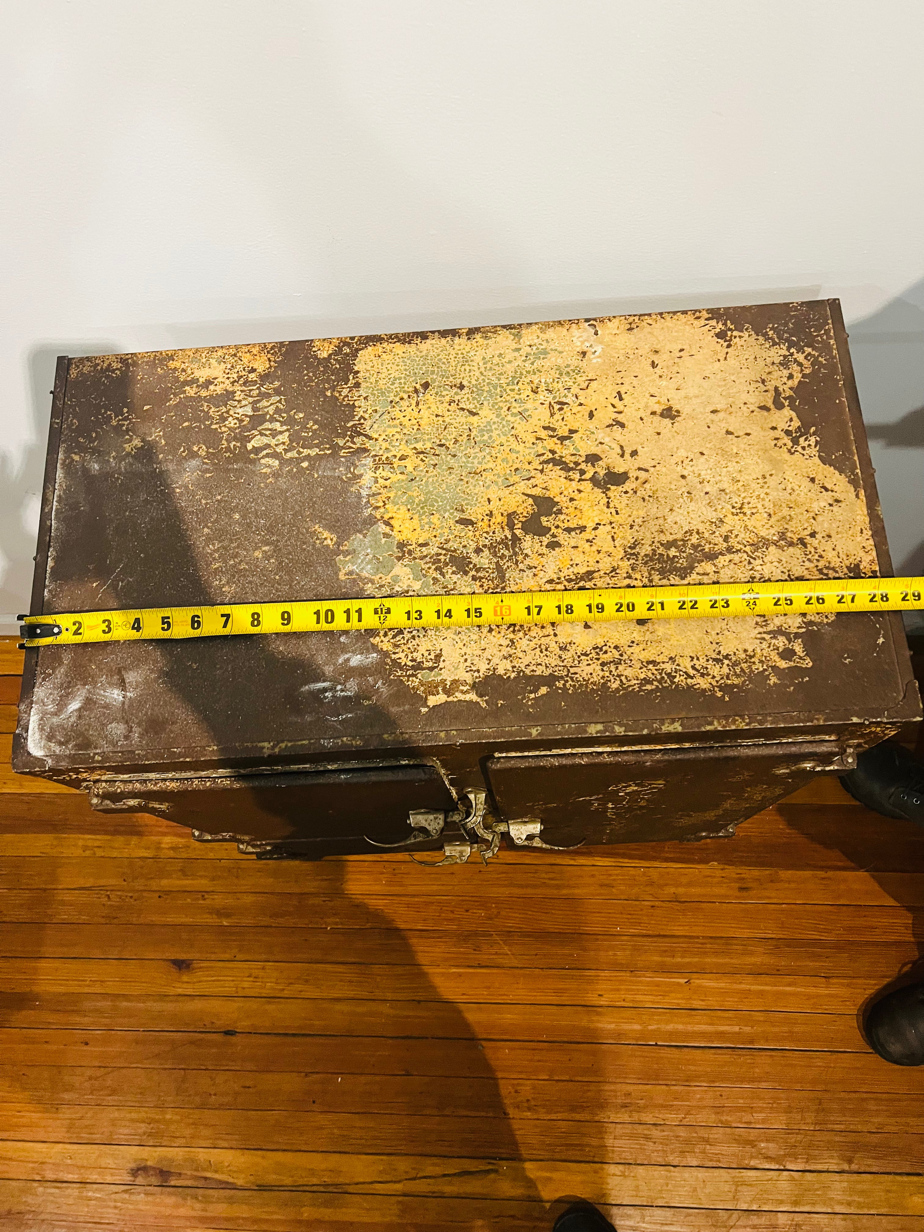 Vintage Ice Box metal / antique refrigeration