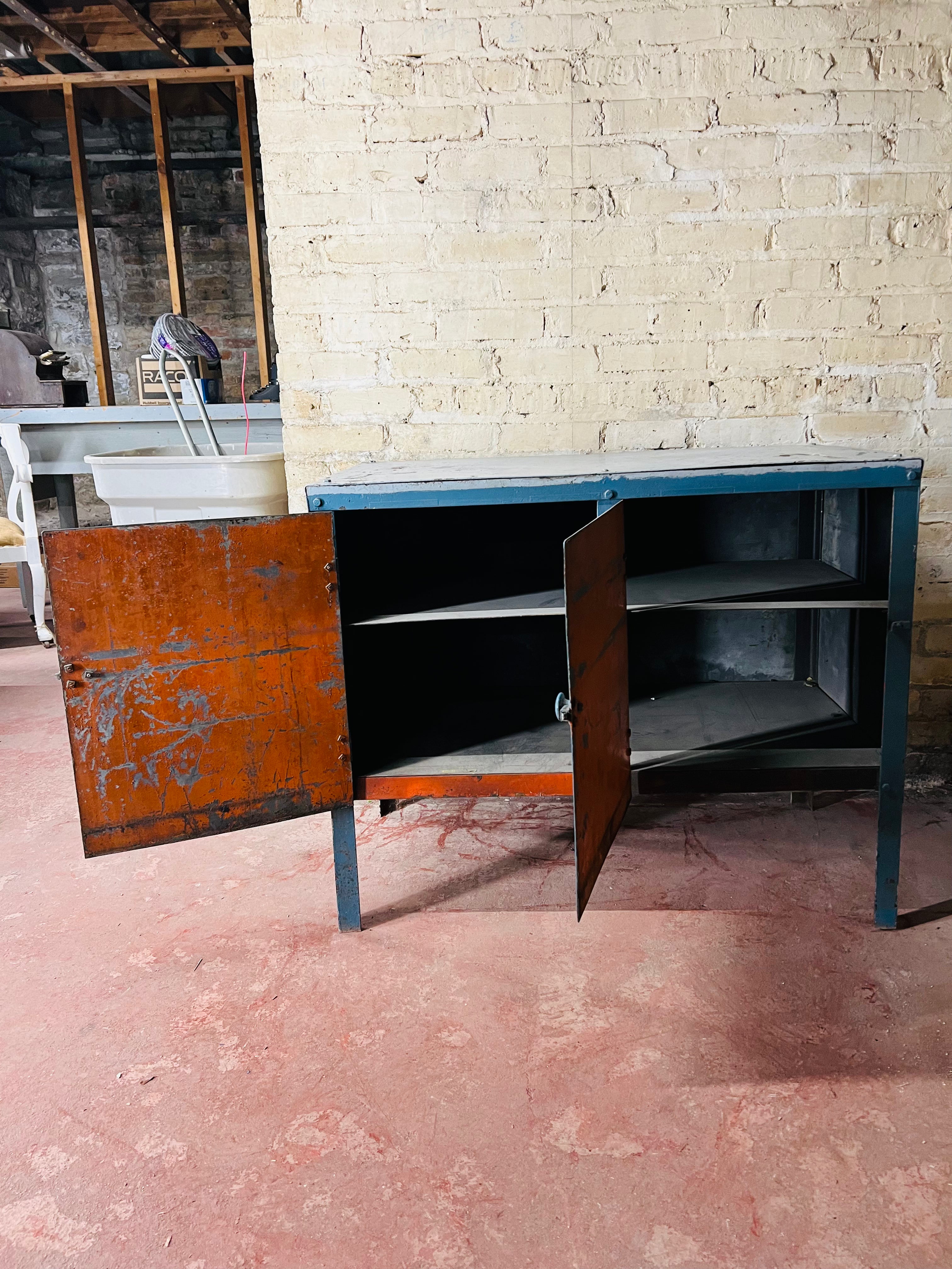 Vintage Metal Tool Storage Cabinet