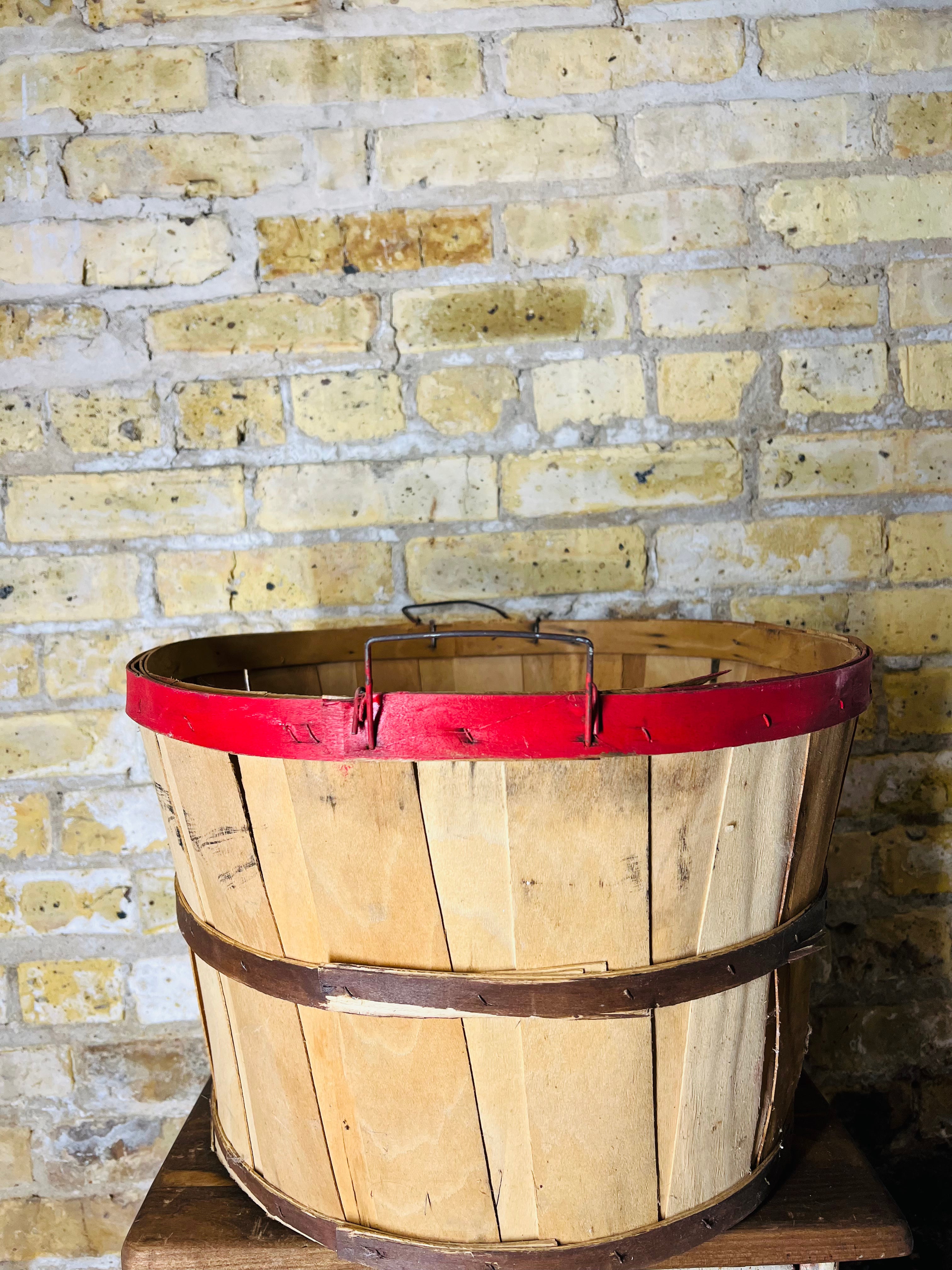 Vintage Wooden Apple Orchard Bushel