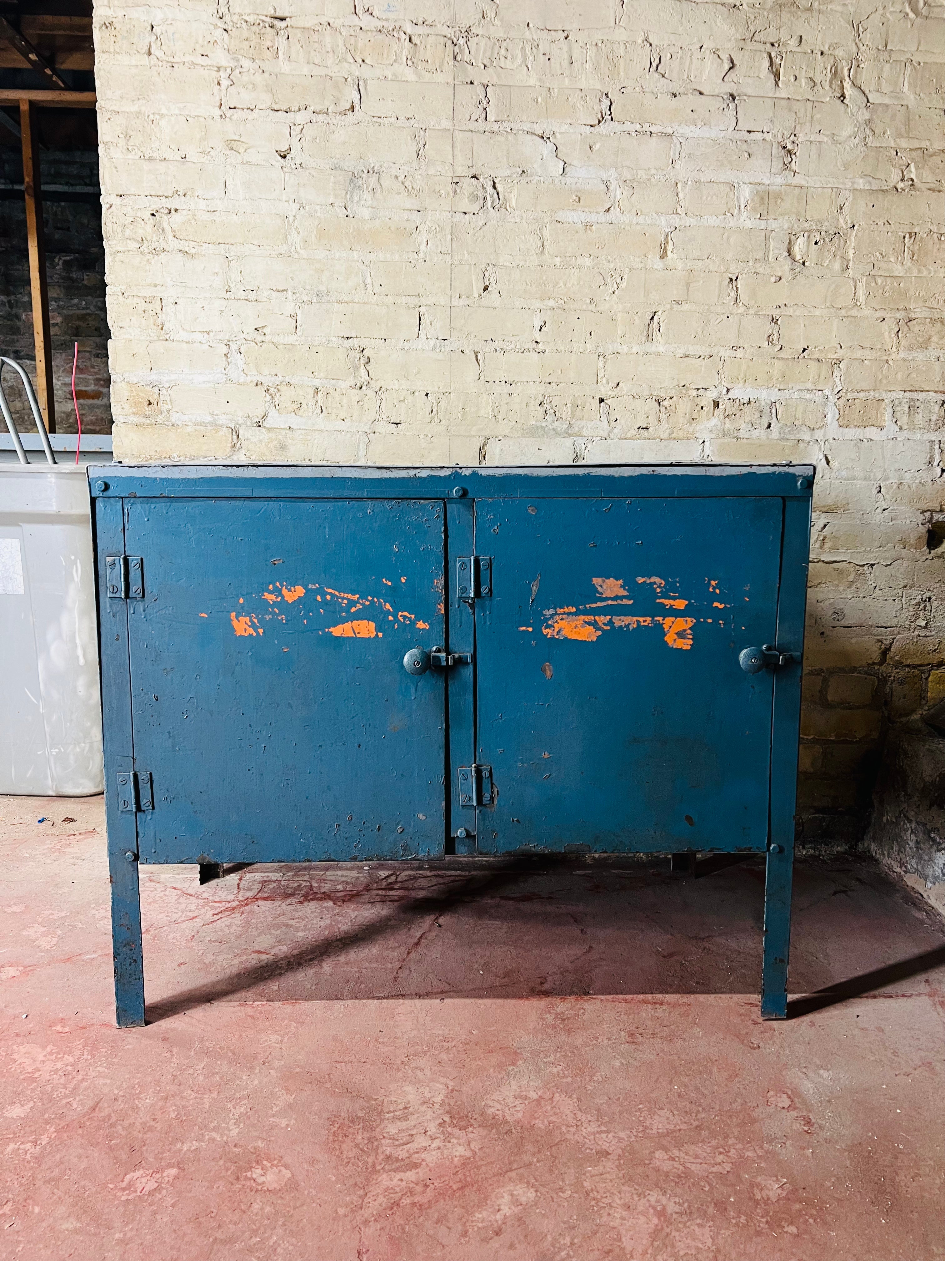Vintage Metal Tool Storage Cabinet