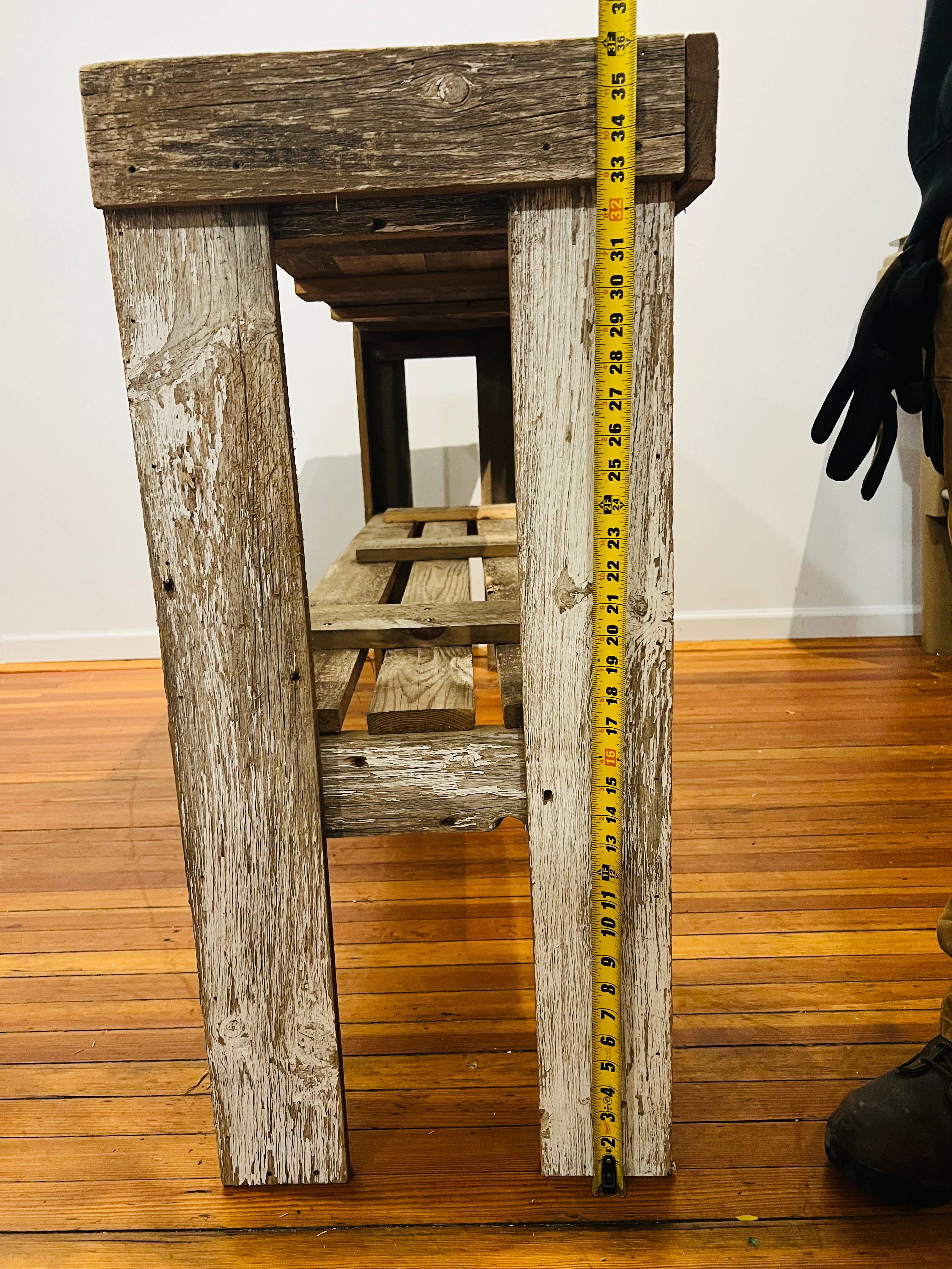 Rustic Reclaimed Wood Bench