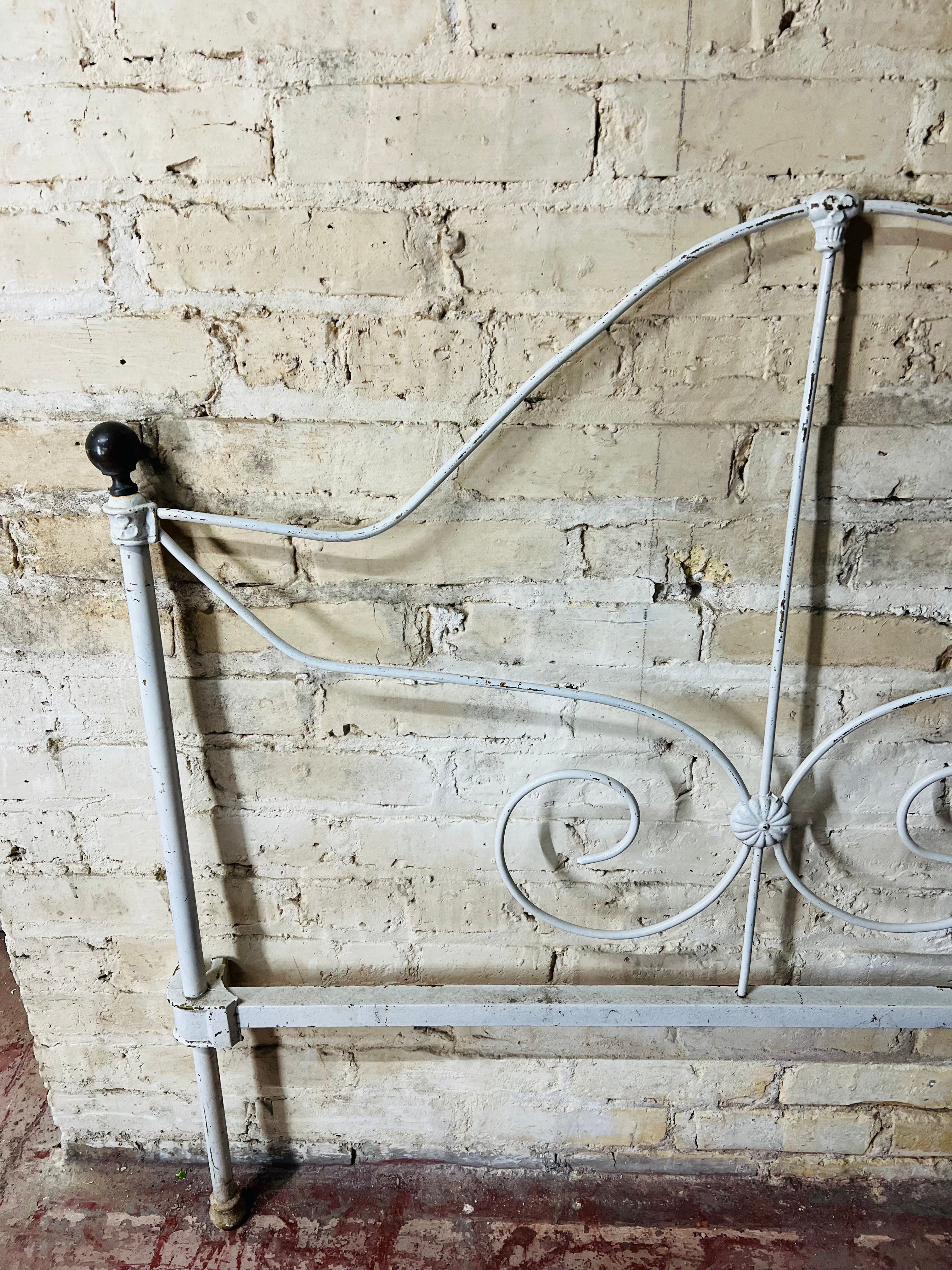 Twin White Metal Bed Frame