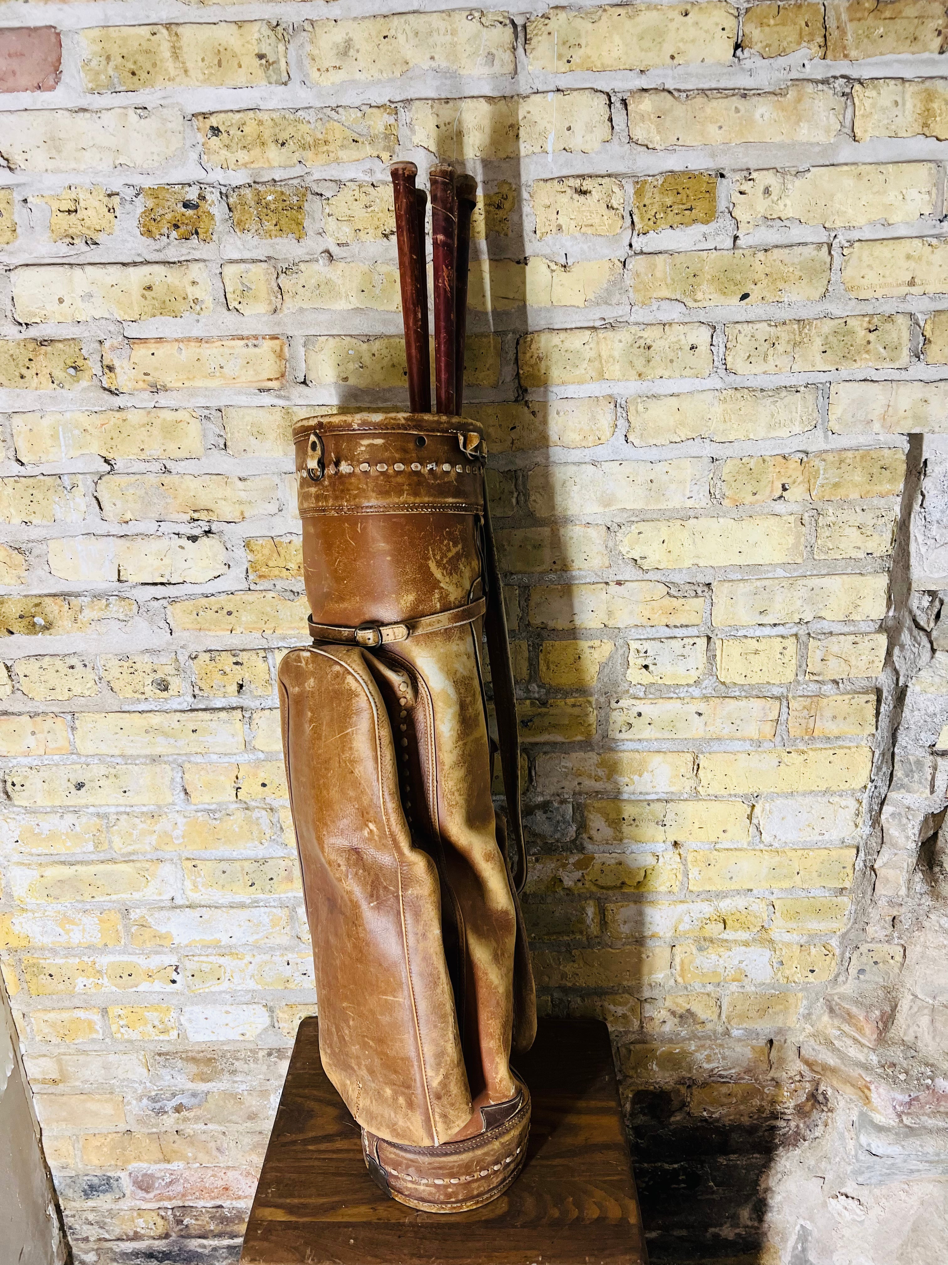 Vintage Leather Golf Bag