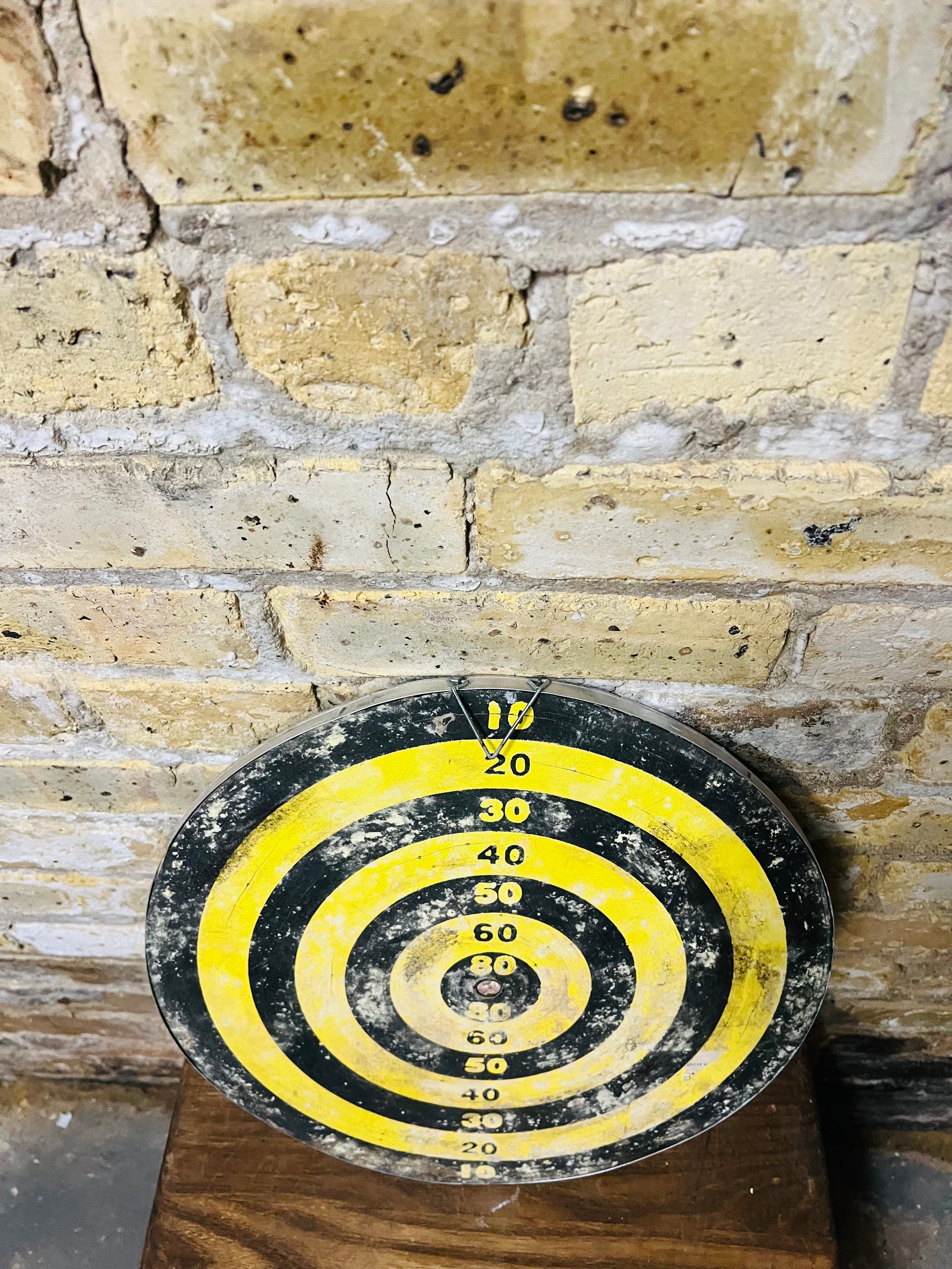 Double sided vintage target and dartboard.