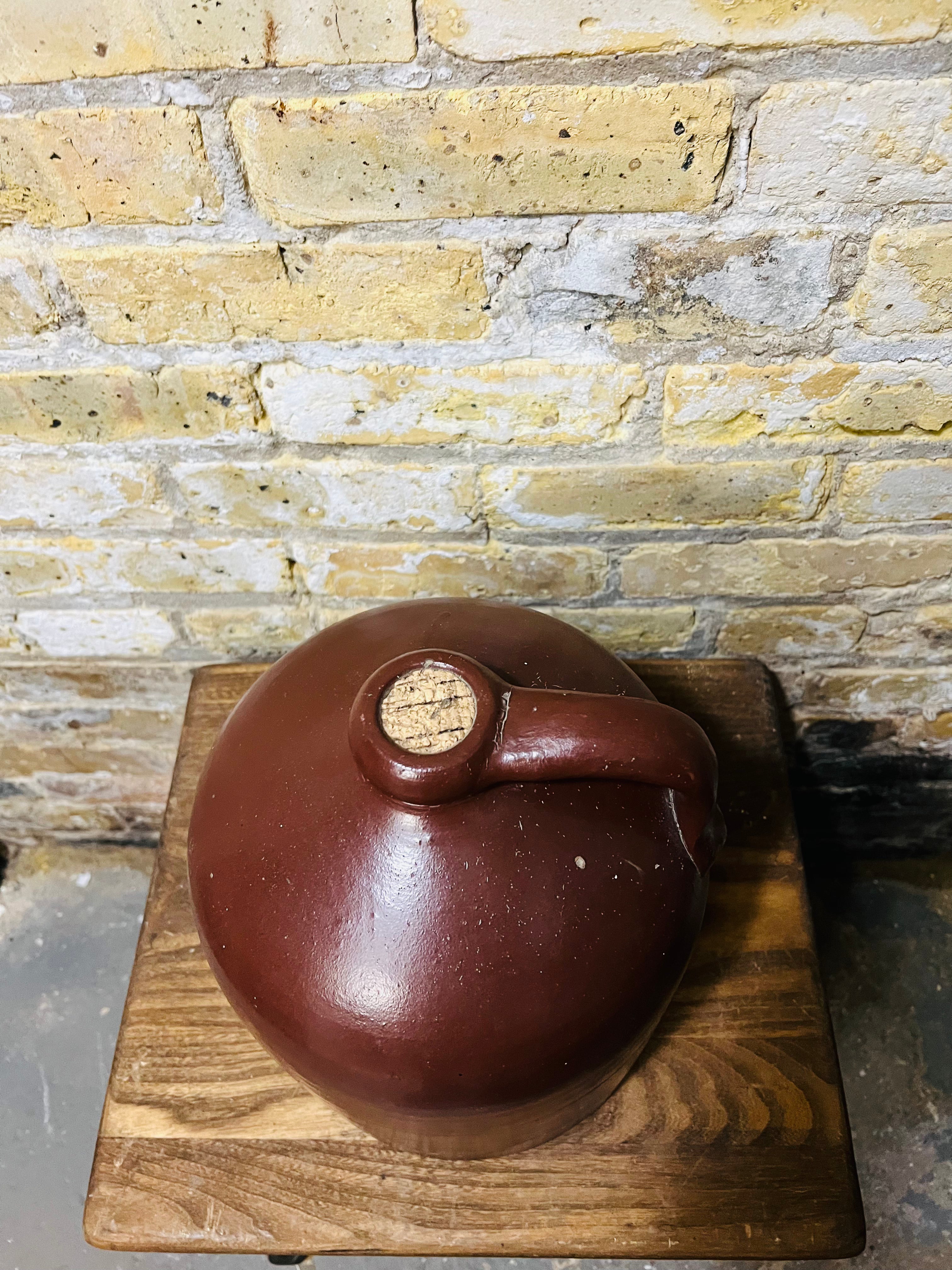 Antique Crock Jug Brown Stoneware