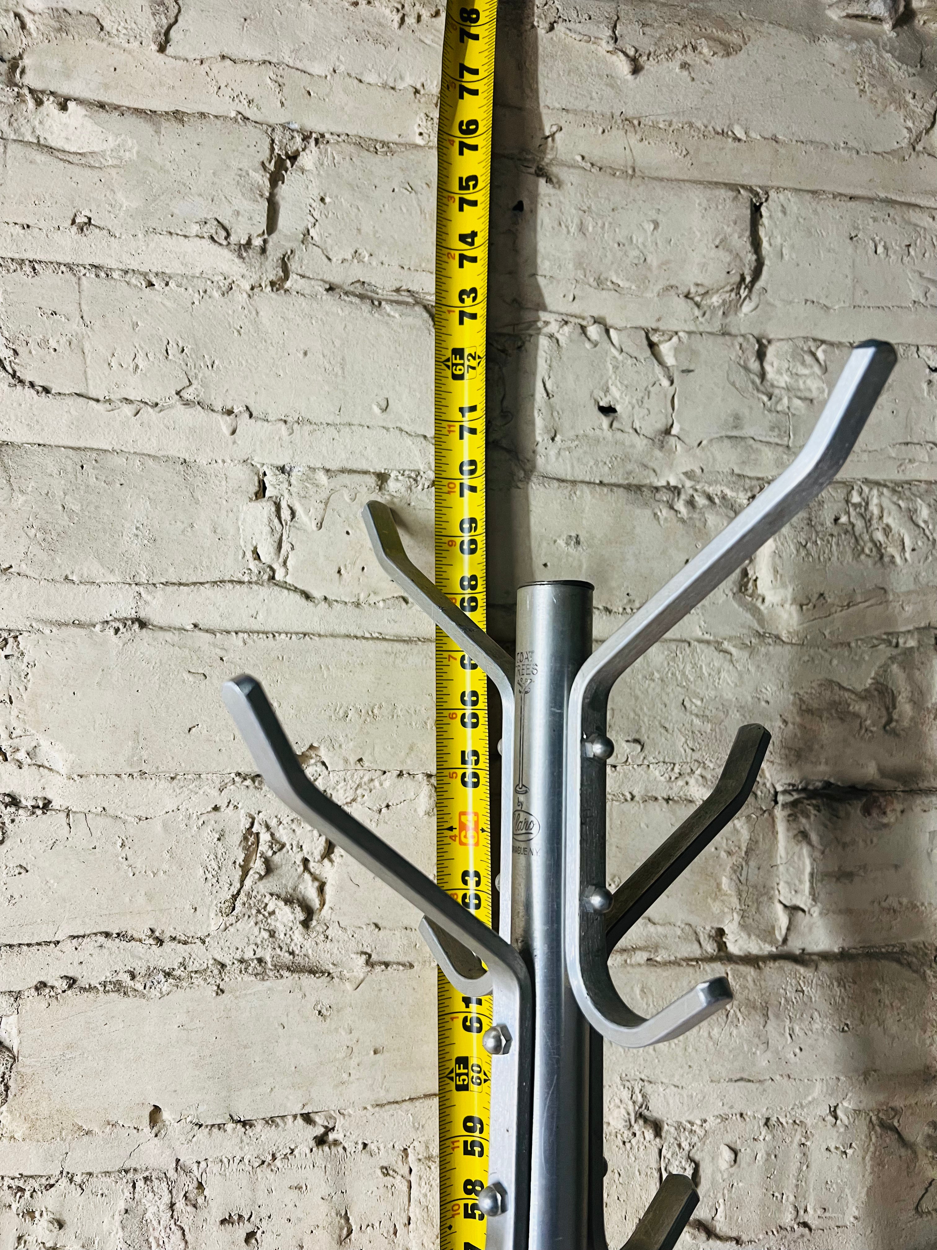 Vintage mid-century stainless steel coat rack.