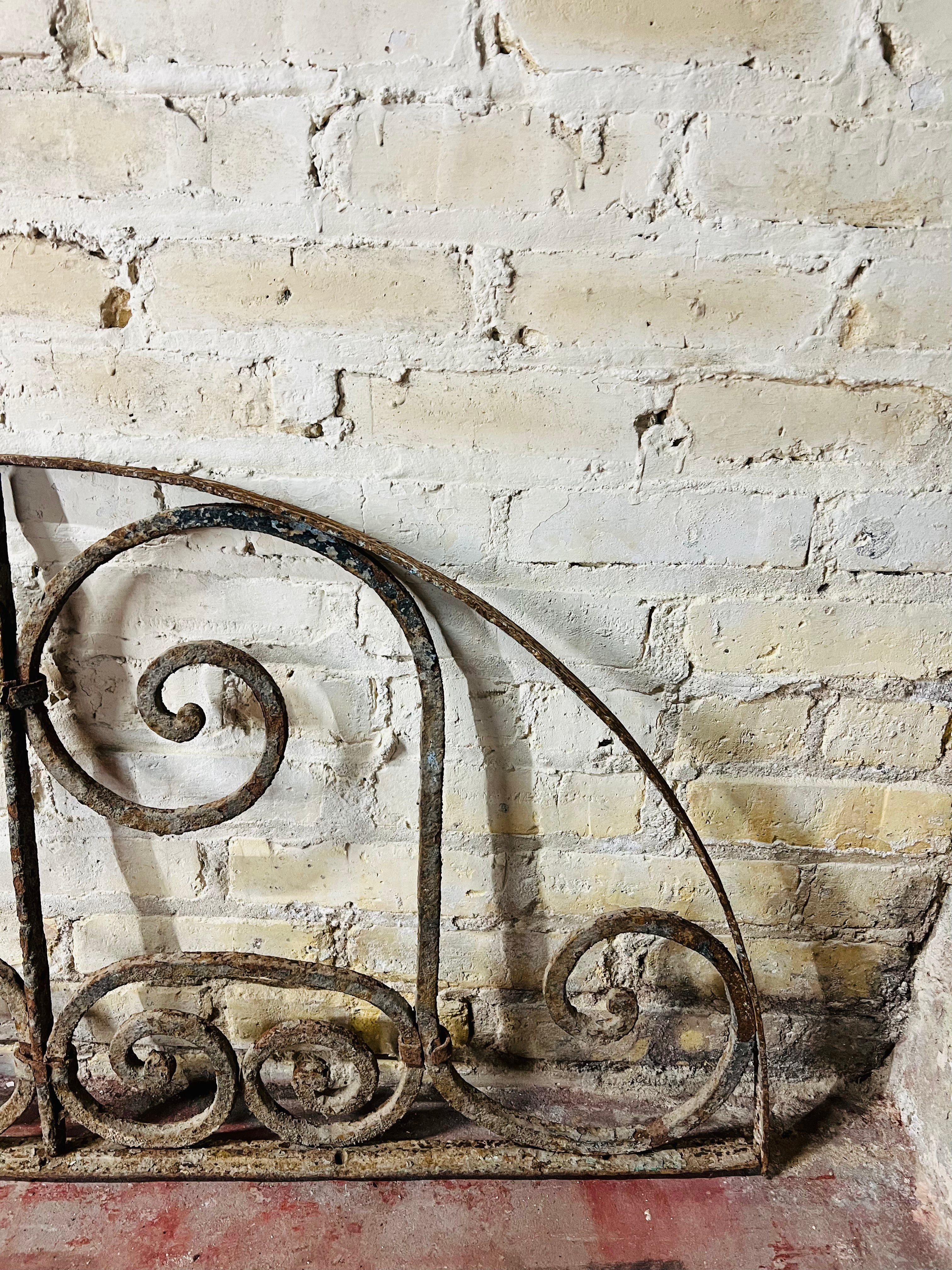 French Colonial Wrought Iron Arched Transom