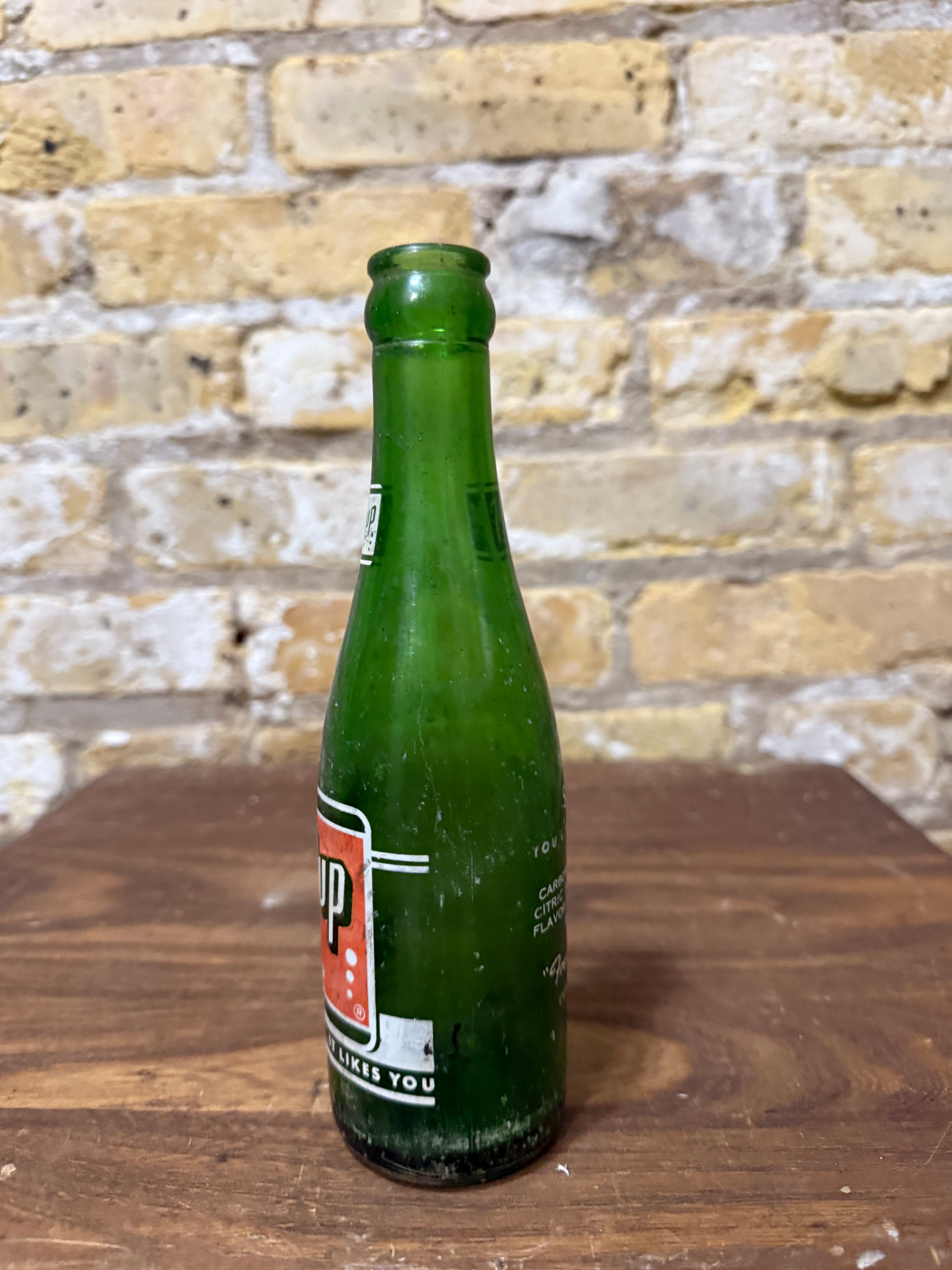 Vintage Glass 7up Bottle