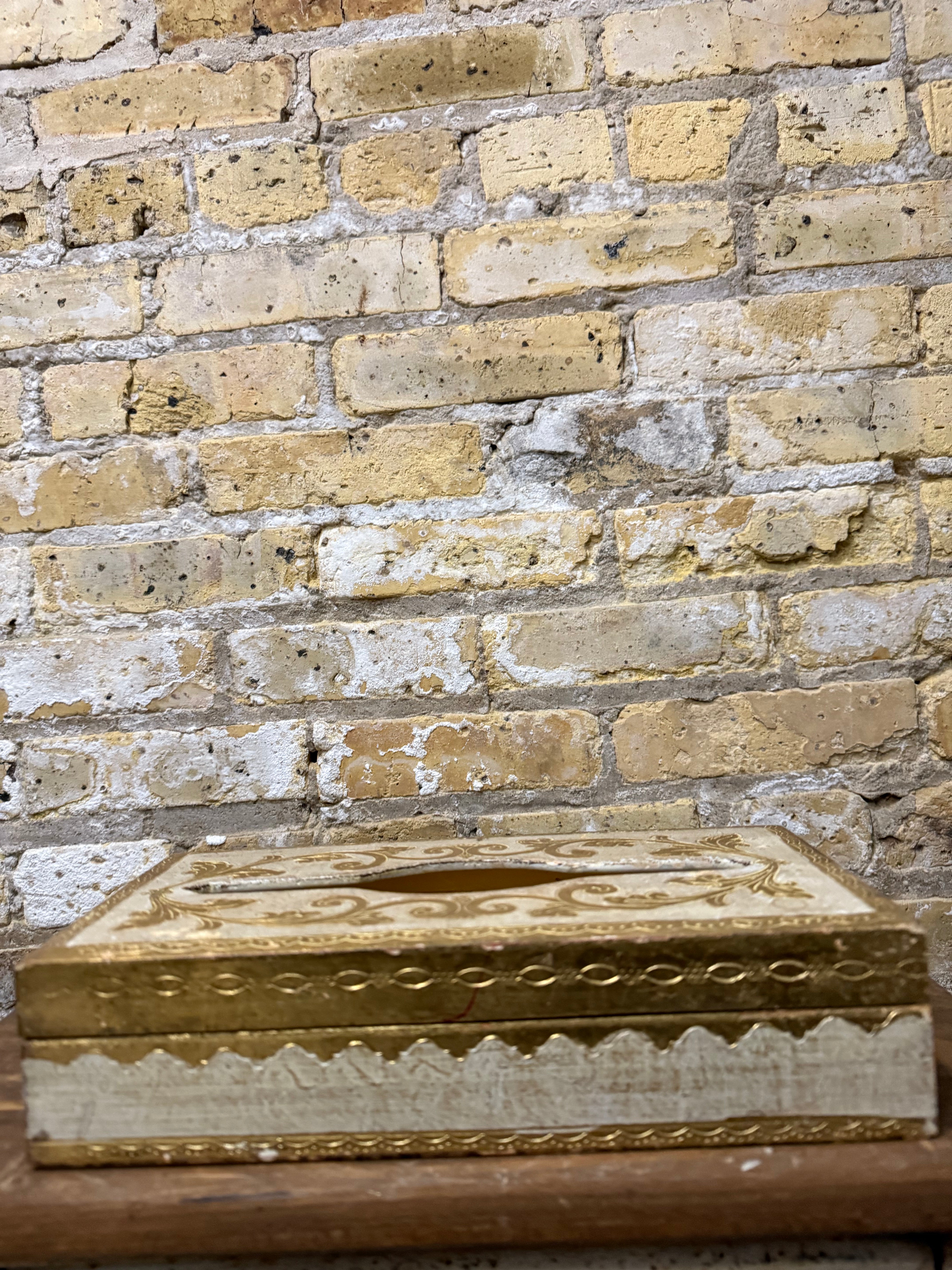 Vintage Italian Florentine Tissue Box