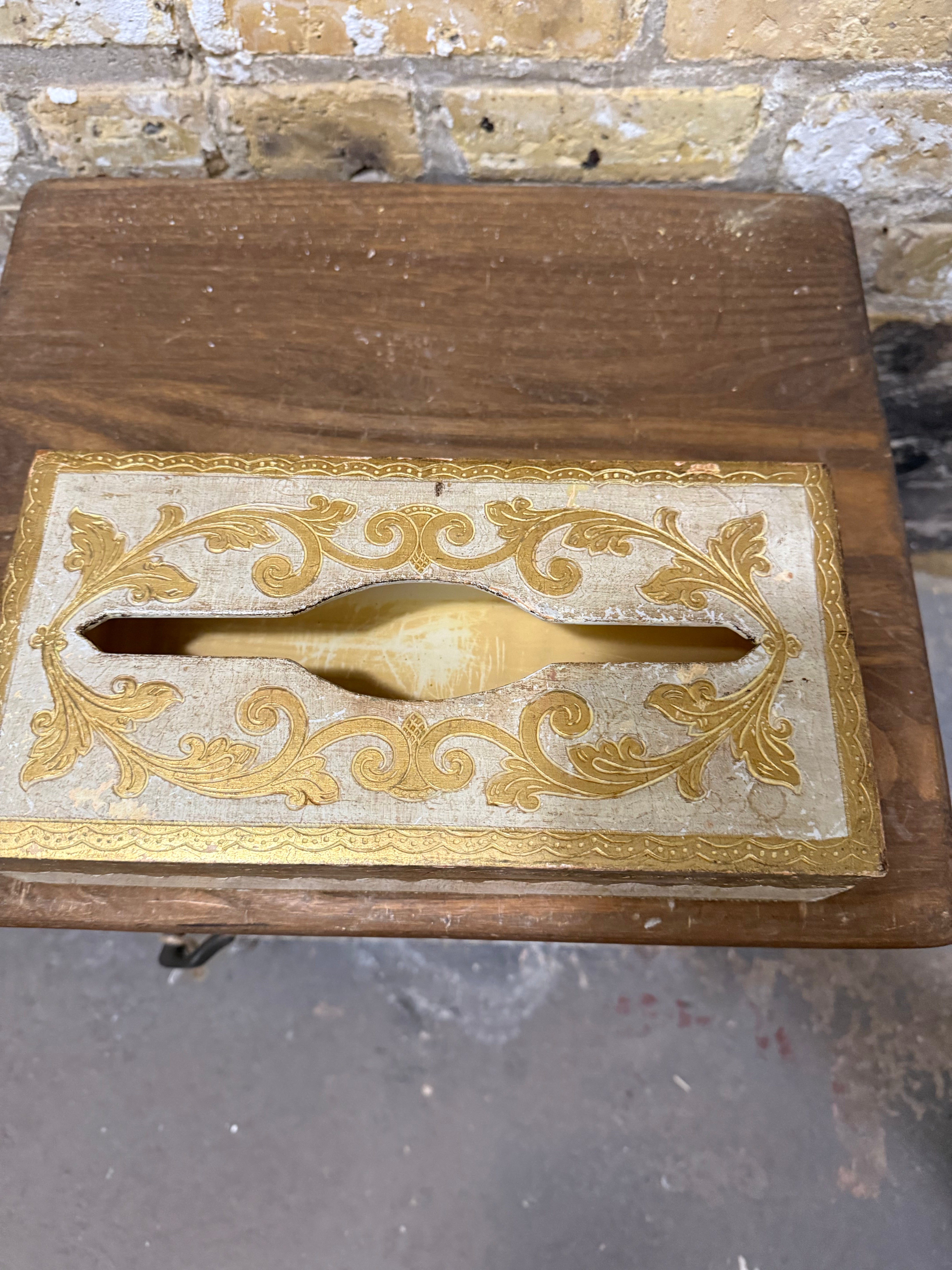 Vintage Italian Florentine Tissue Box