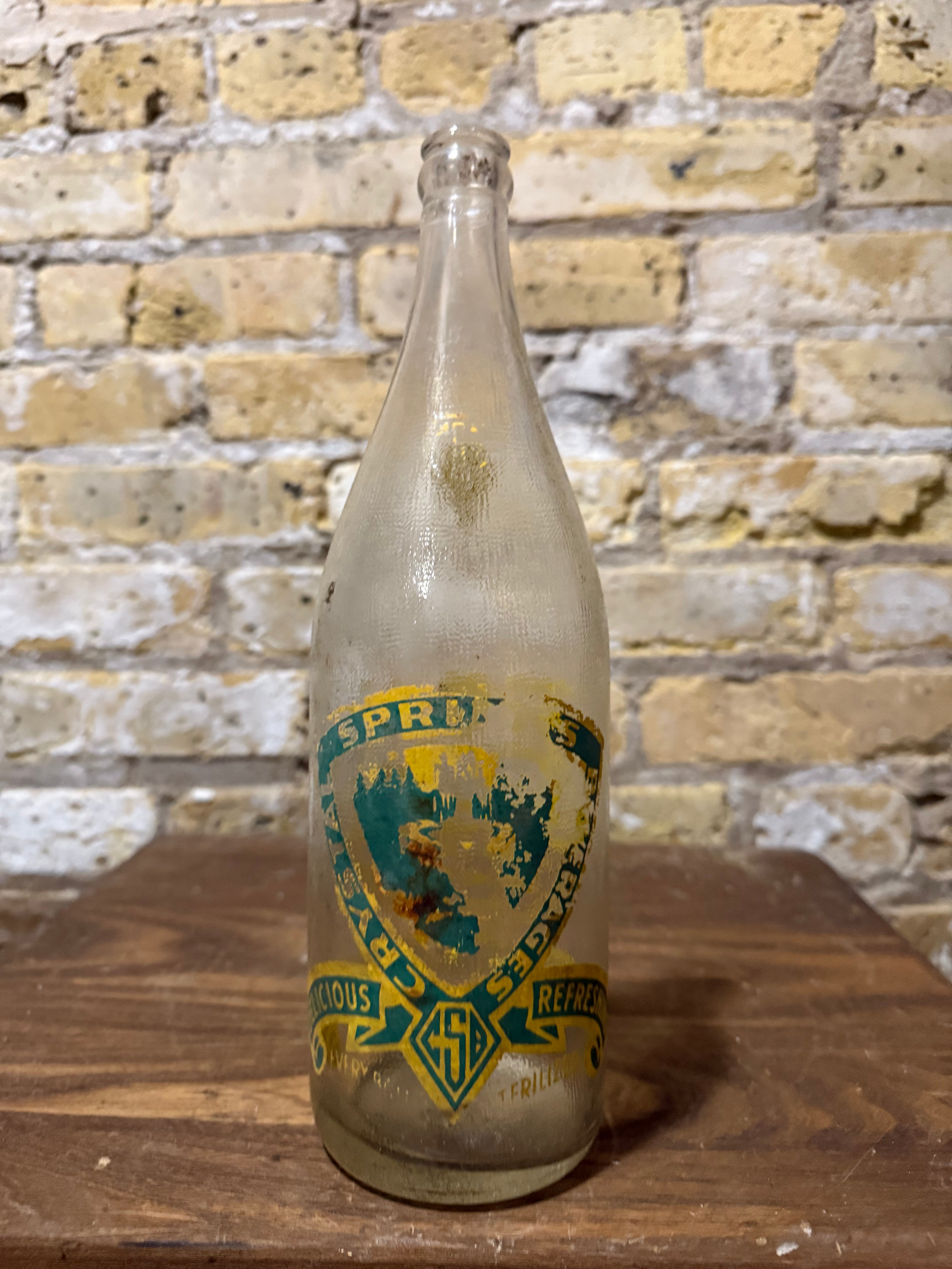 Vintage Crystal Springs Glass Bottle