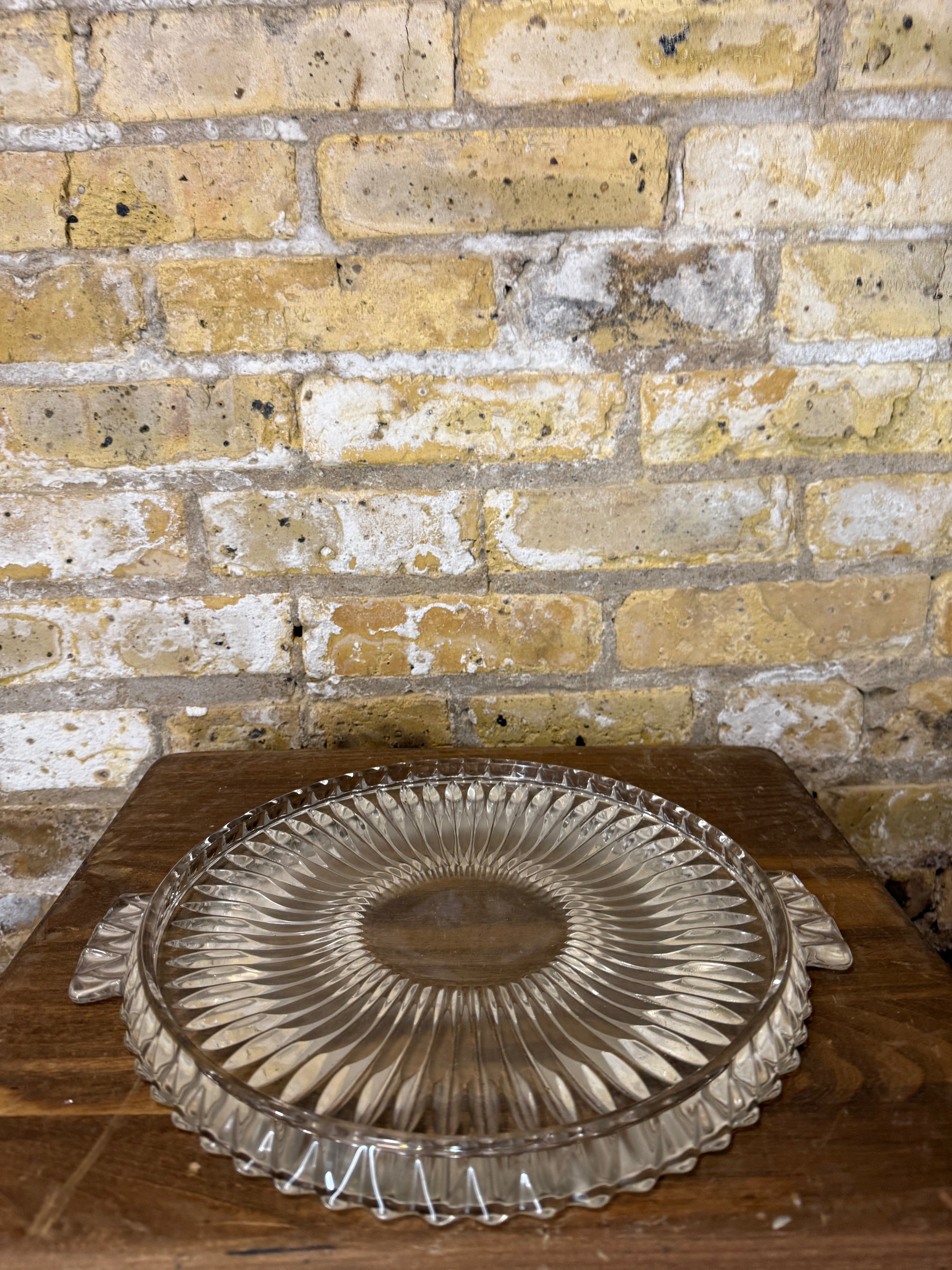 Vintage German Walther Glass Art Deco Cake Plate