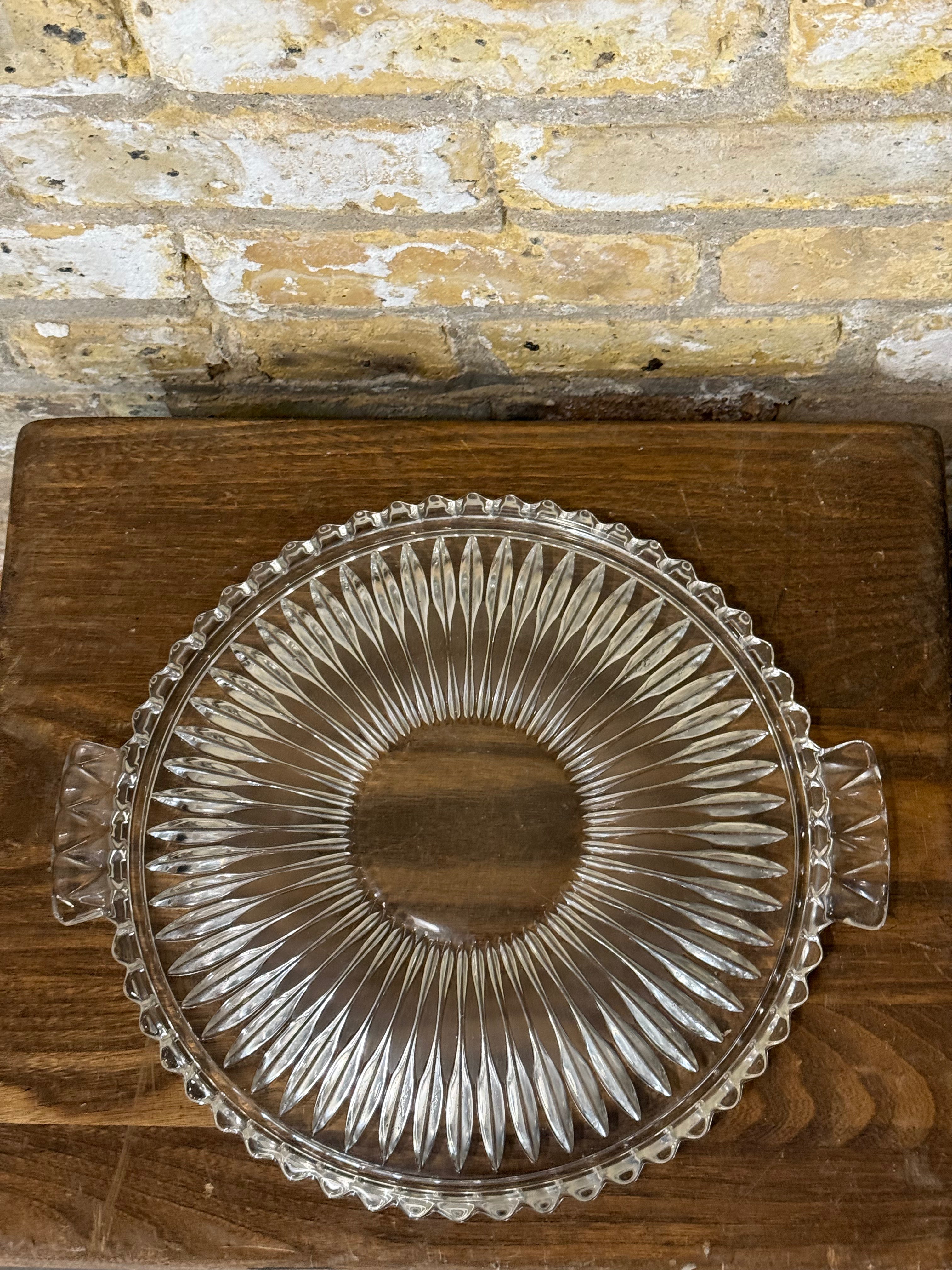 Vintage German Walther Glass Art Deco Cake Plate
