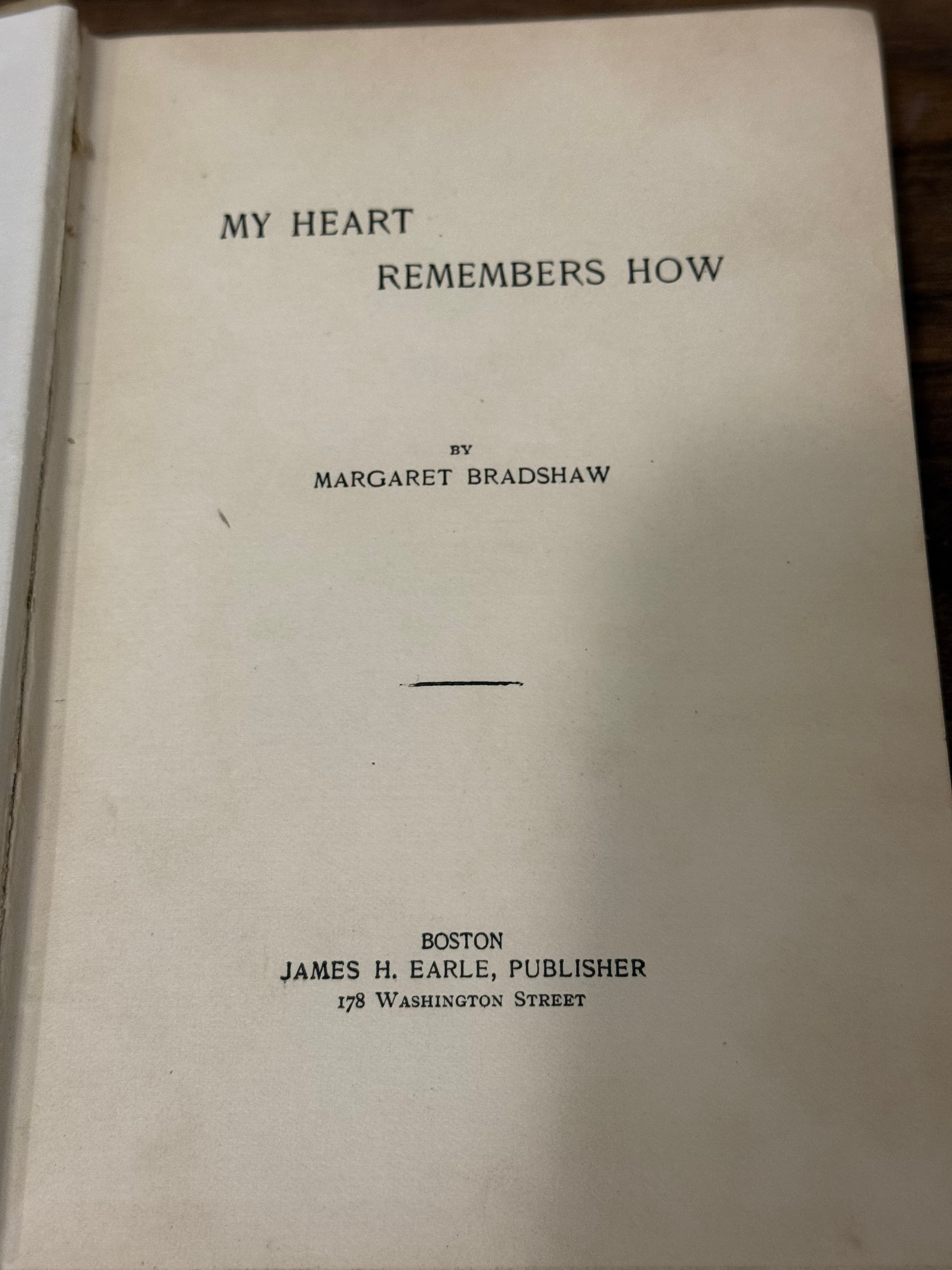 My Heart Remembers How by Margaret Bradshaw