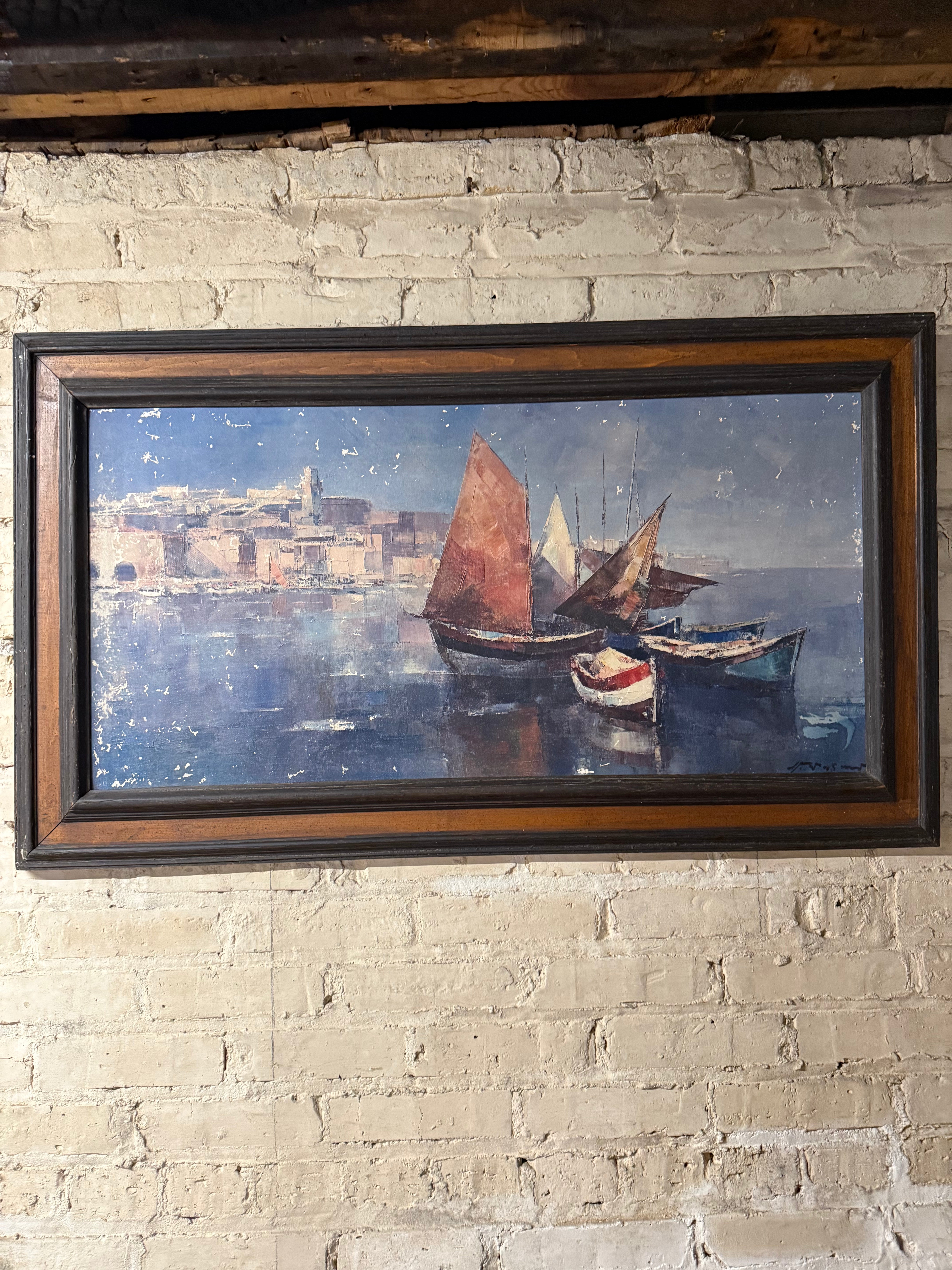 Vintage Sailboat Seascape