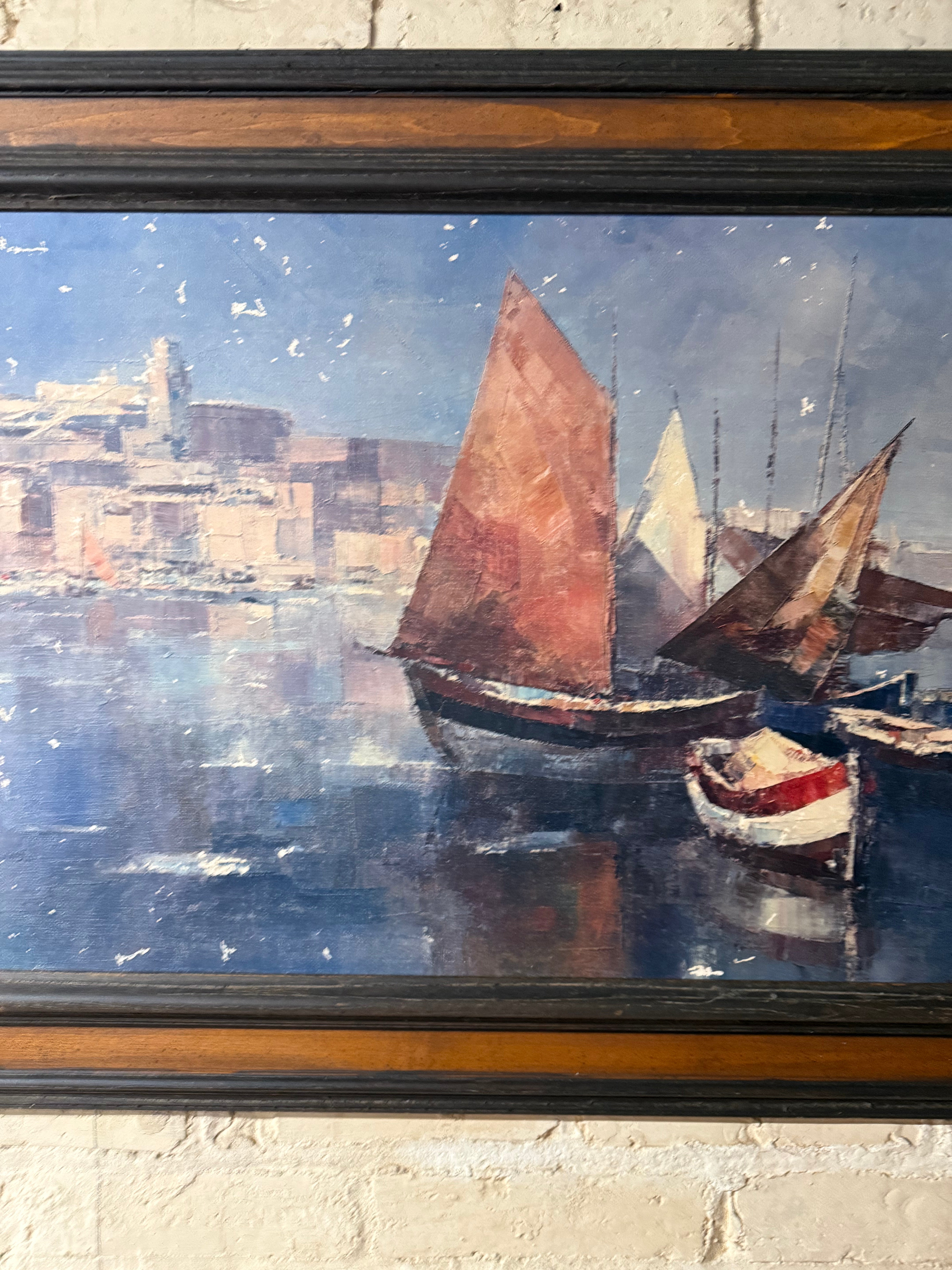 Vintage Sailboat Seascape